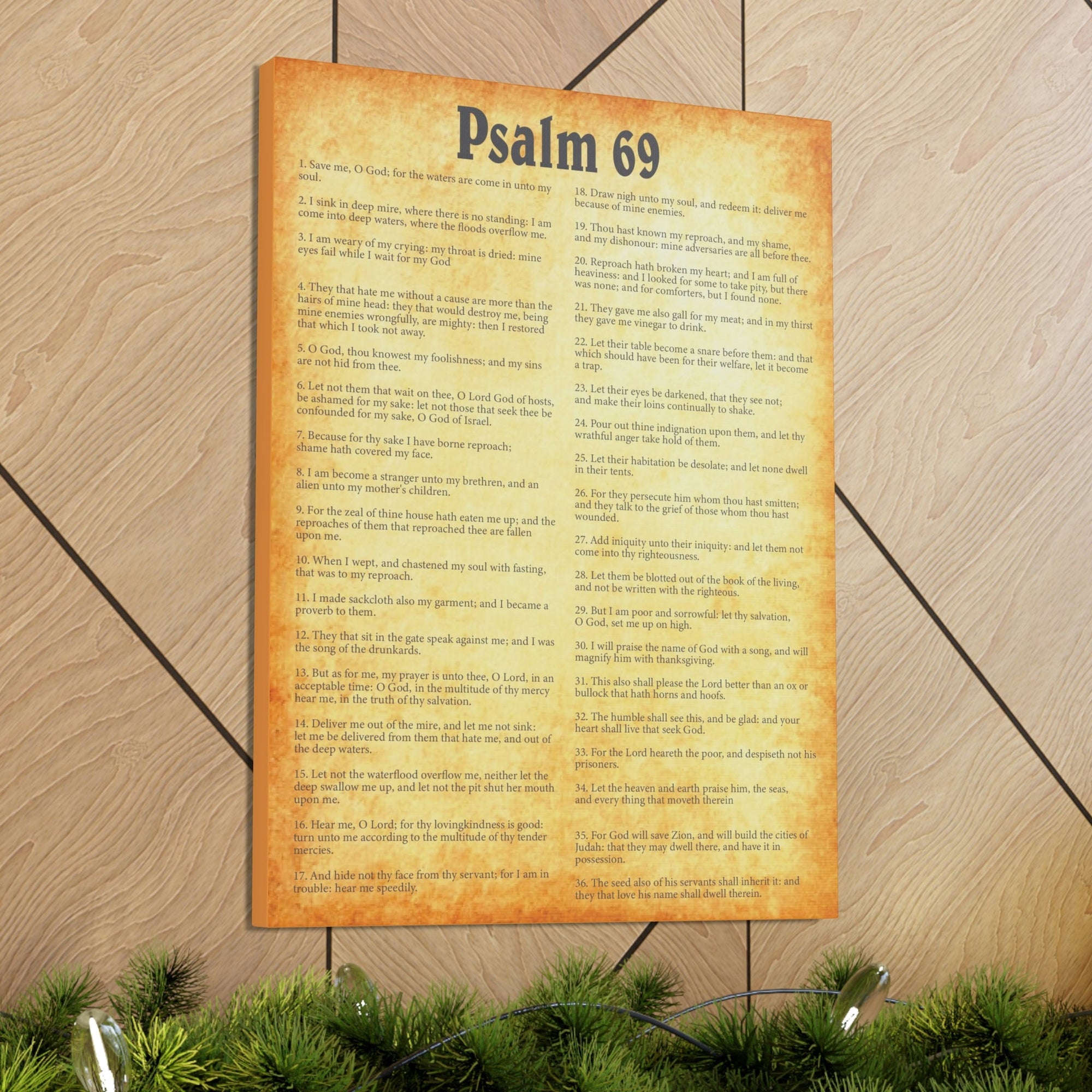 Scripture Walls Psalm 69 Chapter Gold Bible Canvas Christian Wall Art Ready  to Hang Unframed