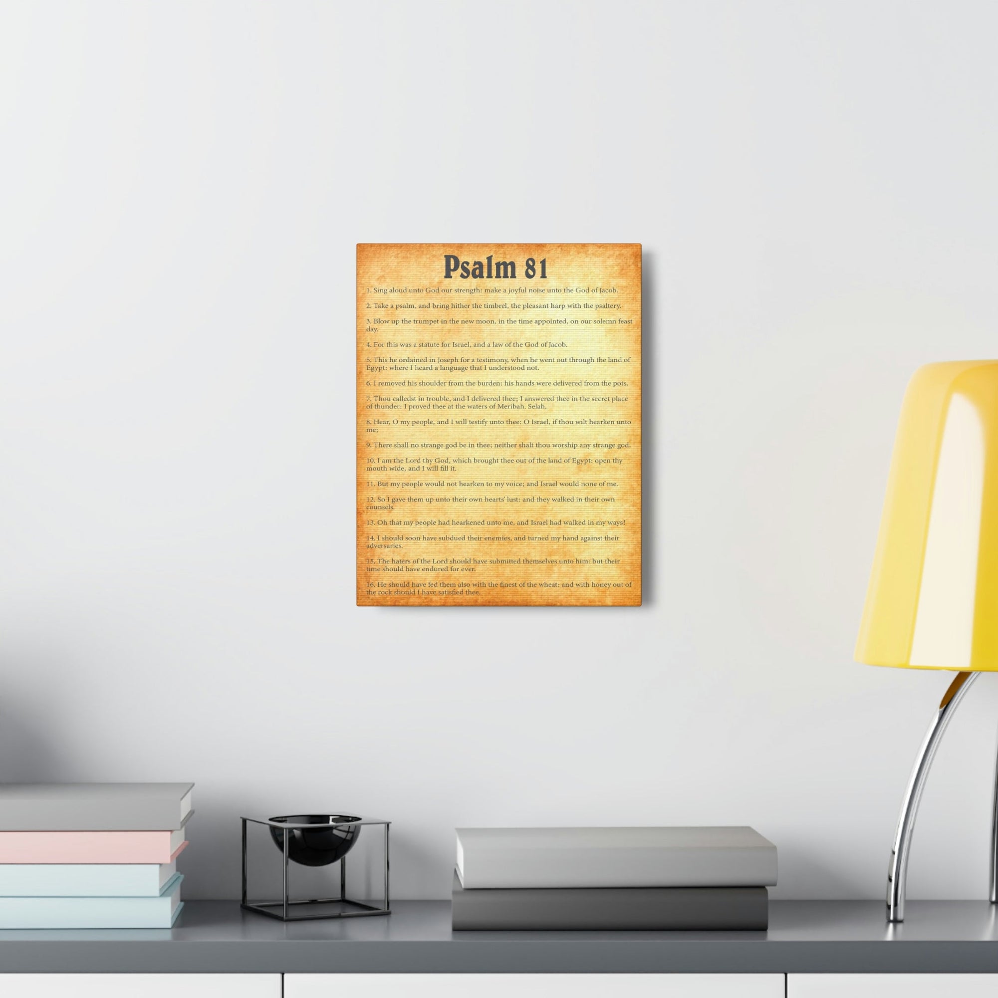 Scripture Walls Psalm 81 Chapter Gold Bible Canvas Christian Wall Art Ready to Hang Unframed-Express Your Love Gifts