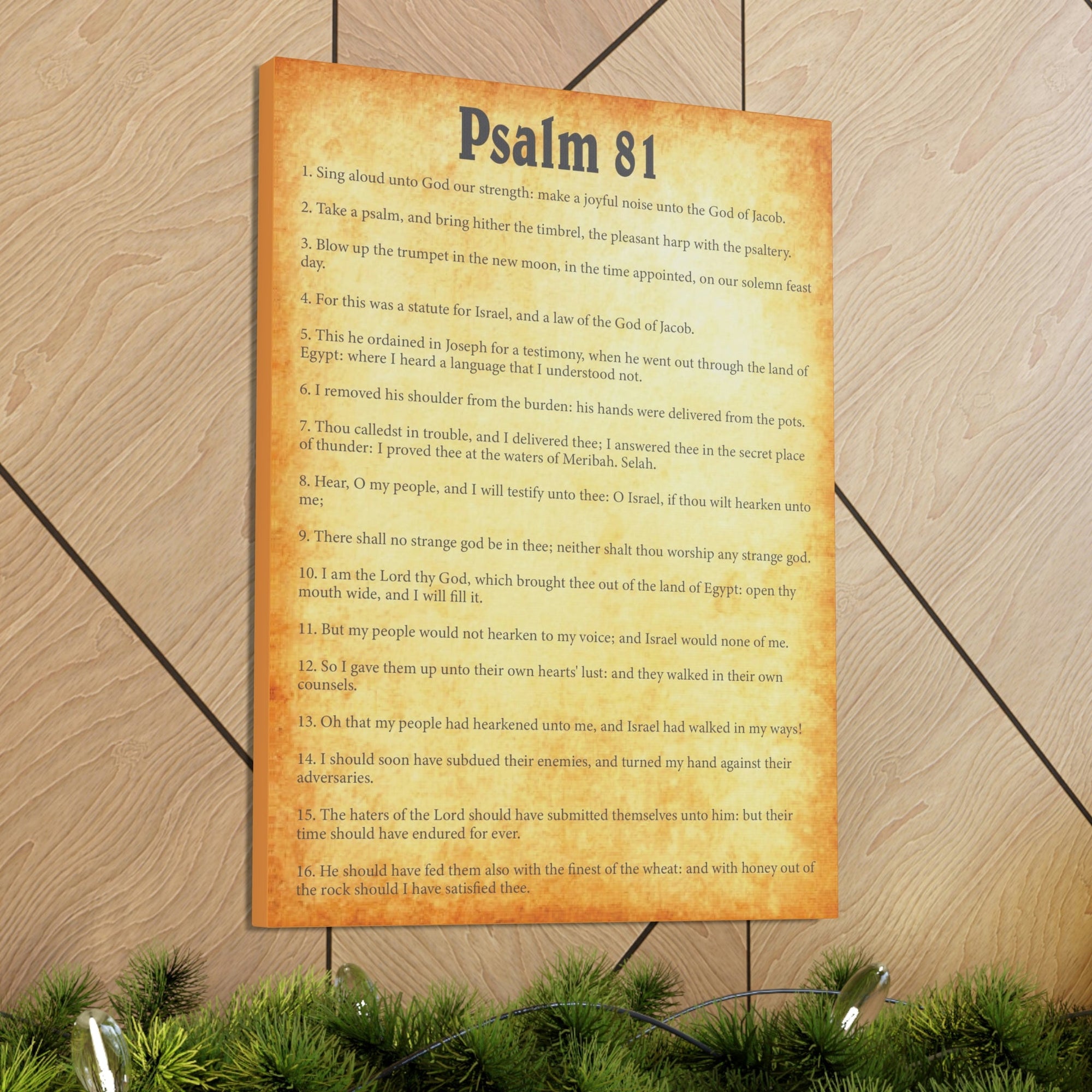 Scripture Walls Psalm 81 Chapter Gold Bible Canvas Christian Wall Art Ready to Hang Unframed-Express Your Love Gifts