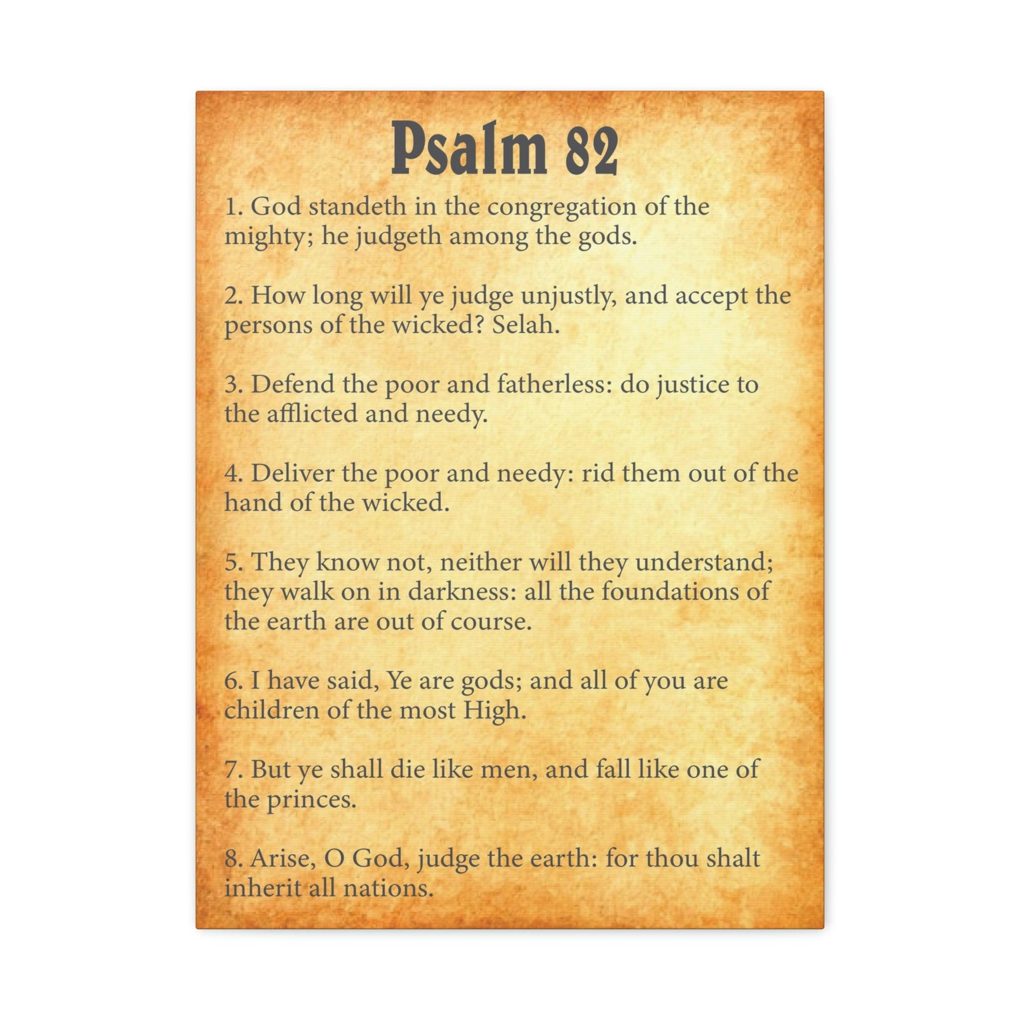 Scripture Walls Psalm 82 Chapter Gold Bible Canvas Christian Wall Art Ready to Hang Unframed-Express Your Love Gifts