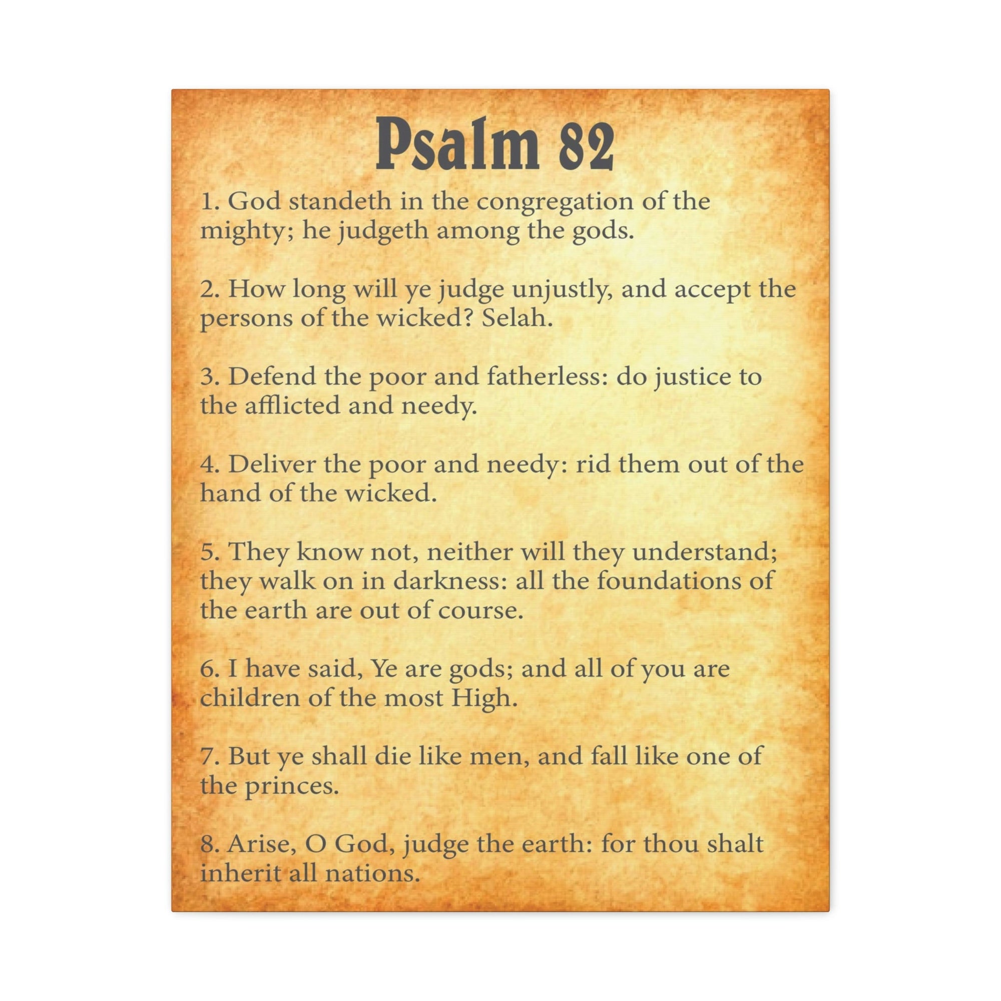 Scripture Walls Psalm 82 Chapter Gold Bible Canvas Christian Wall Art Ready to Hang Unframed-Express Your Love Gifts