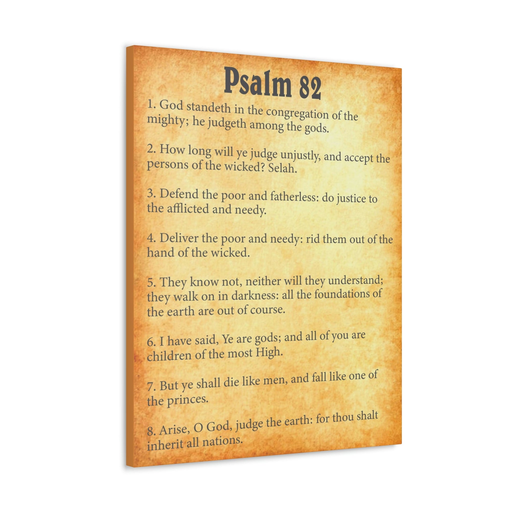 Scripture Walls Psalm 82 Chapter Gold Bible Canvas Christian Wall Art Ready to Hang Unframed-Express Your Love Gifts