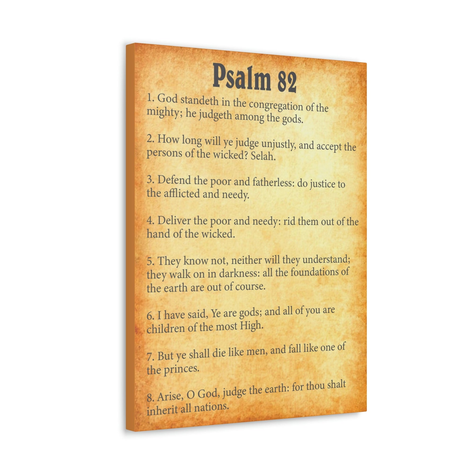 Scripture Walls Psalm 82 Chapter Gold Bible Canvas Christian Wall Art Ready to Hang Unframed-Express Your Love Gifts