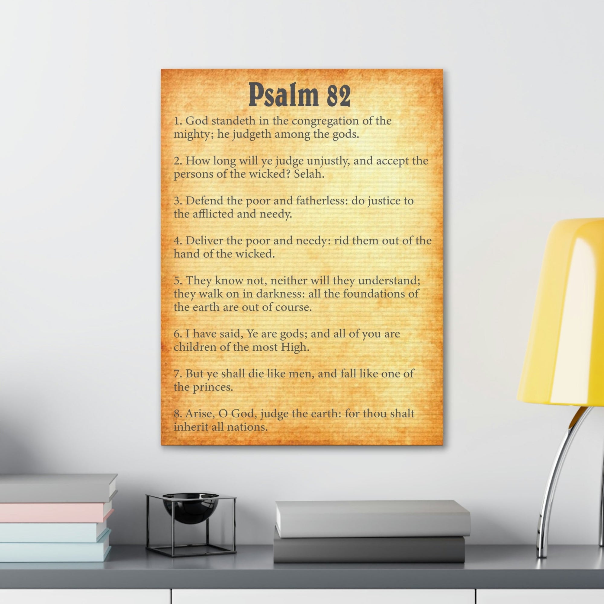 Scripture Walls Psalm 82 Chapter Gold Bible Canvas Christian Wall Art Ready to Hang Unframed-Express Your Love Gifts