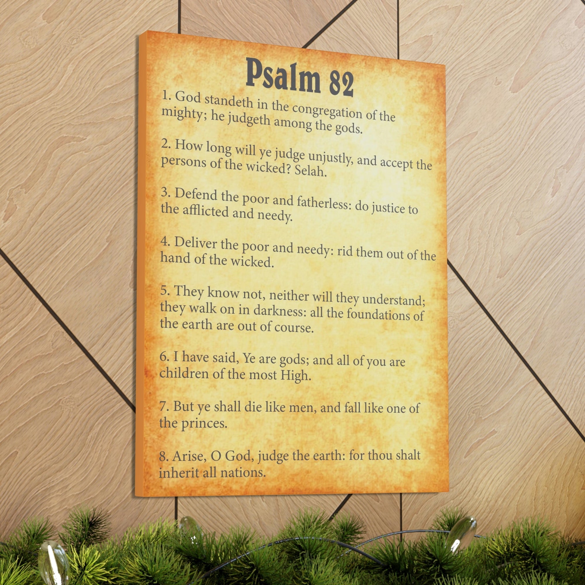 Scripture Walls Psalm 82 Chapter Gold Bible Canvas Christian Wall Art Ready to Hang Unframed-Express Your Love Gifts