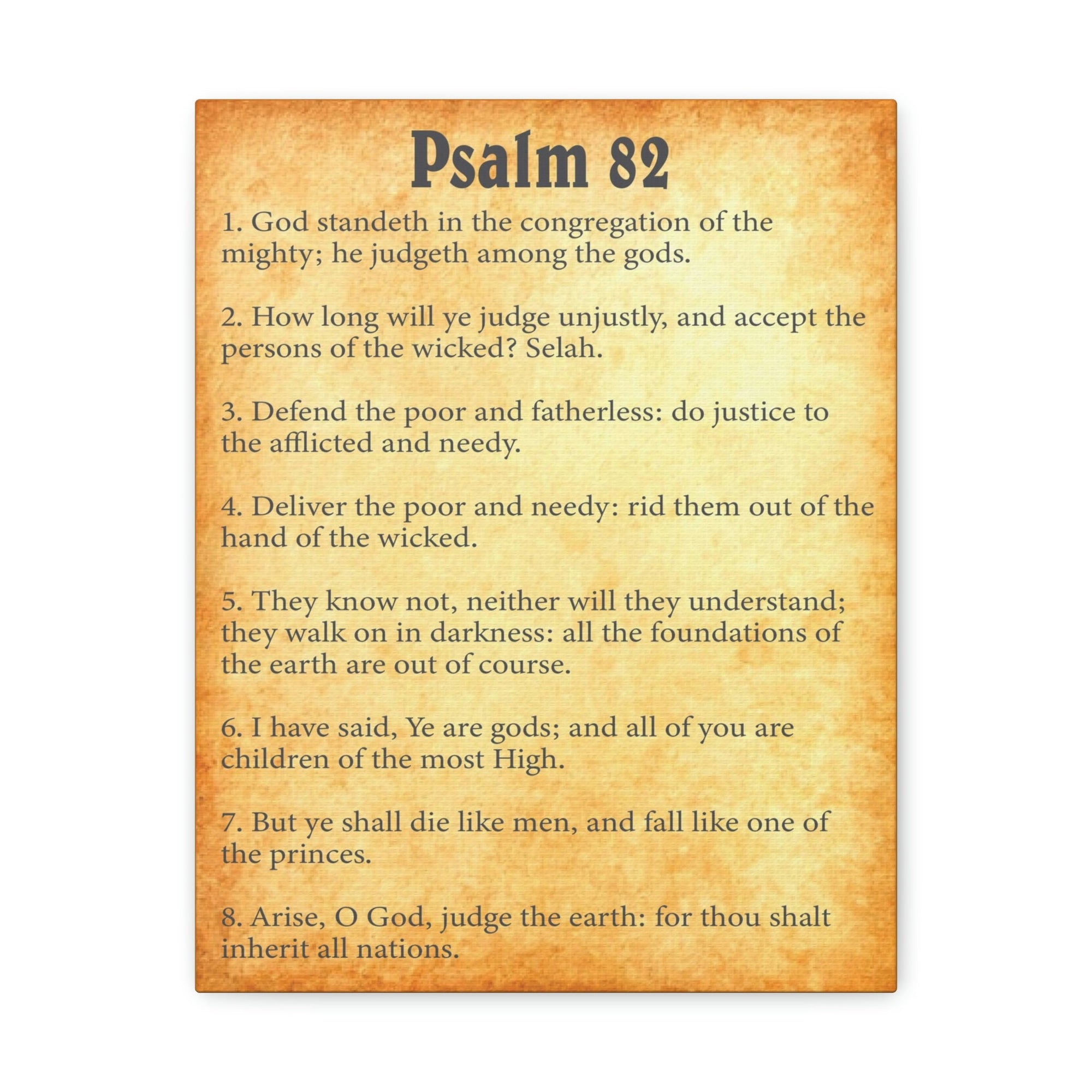 Scripture Walls Psalm 82 Chapter Gold Bible Canvas Christian Wall Art Ready to Hang Unframed-Express Your Love Gifts