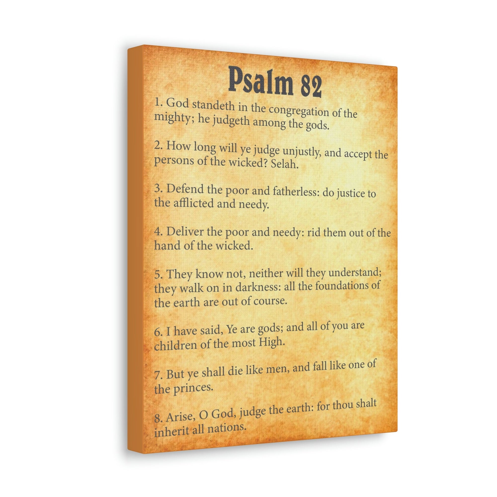 Scripture Walls Psalm 82 Chapter Gold Bible Canvas Christian Wall Art Ready to Hang Unframed-Express Your Love Gifts