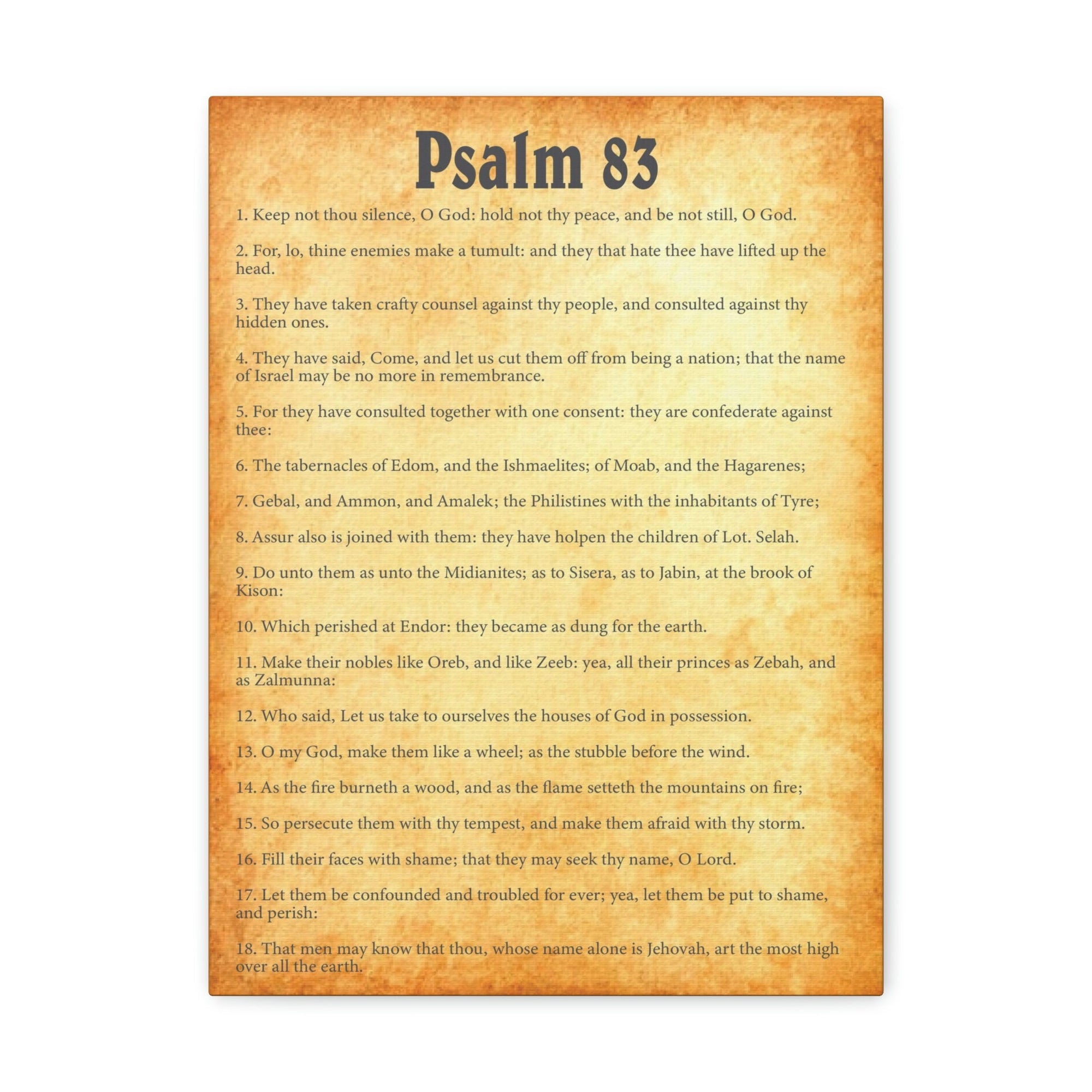 Scripture Walls Psalm 83 Chapter Gold Bible Canvas Christian Wall Art Ready to Hang Unframed-Express Your Love Gifts