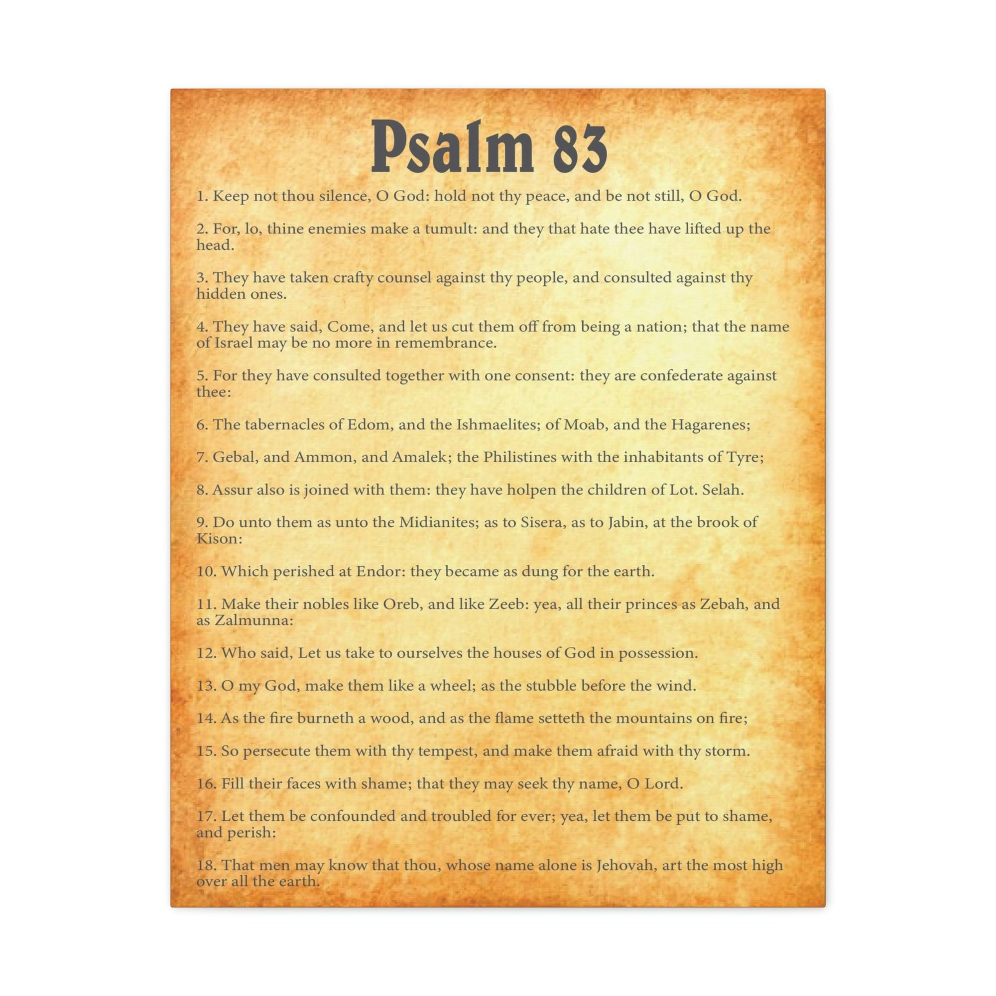 Scripture Walls Psalm 83 Chapter Gold Bible Canvas Christian Wall Art Ready to Hang Unframed-Express Your Love Gifts