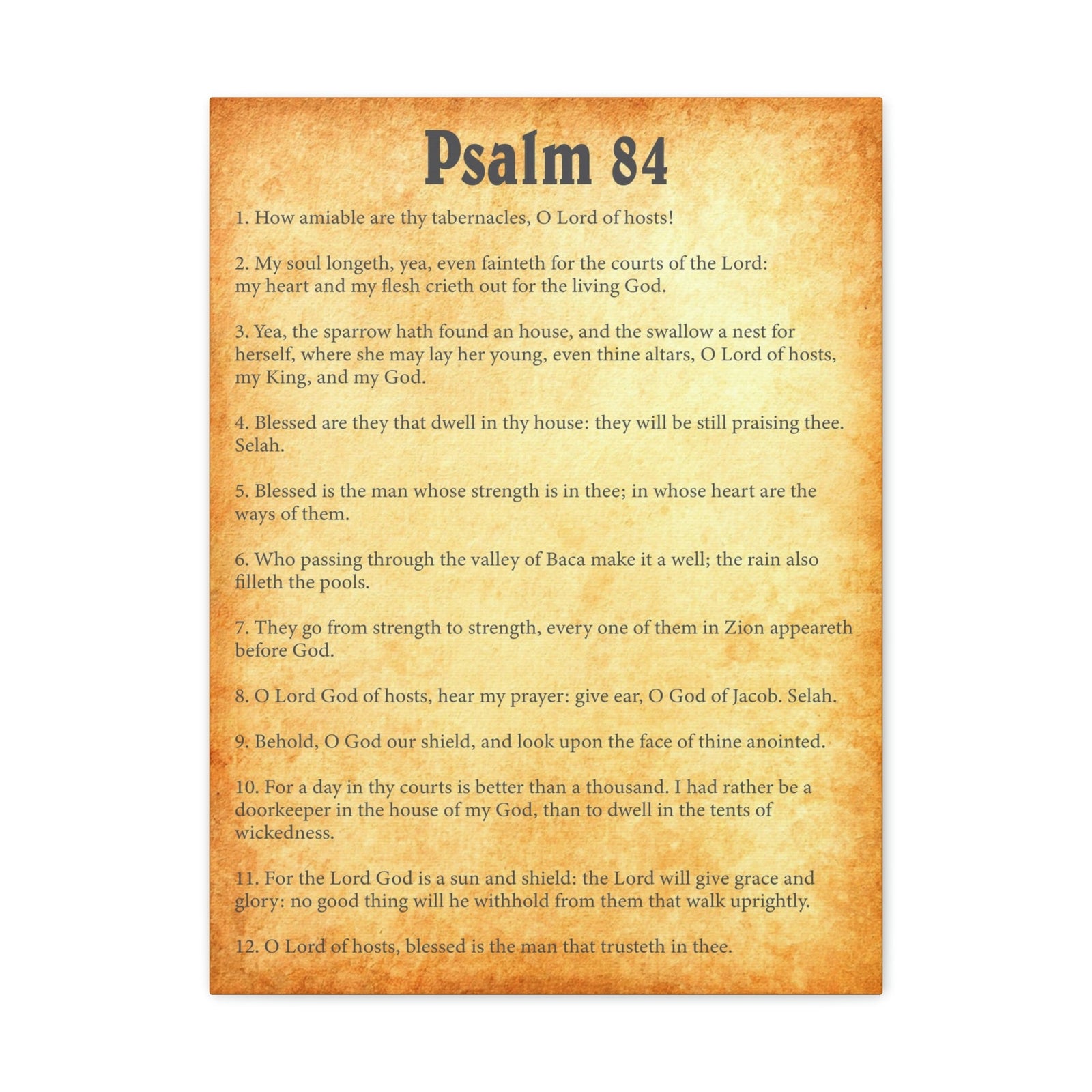 Scripture Walls Psalm 84 Chapter Gold Bible Canvas Christian Wall Art Ready to Hang Unframed-Express Your Love Gifts