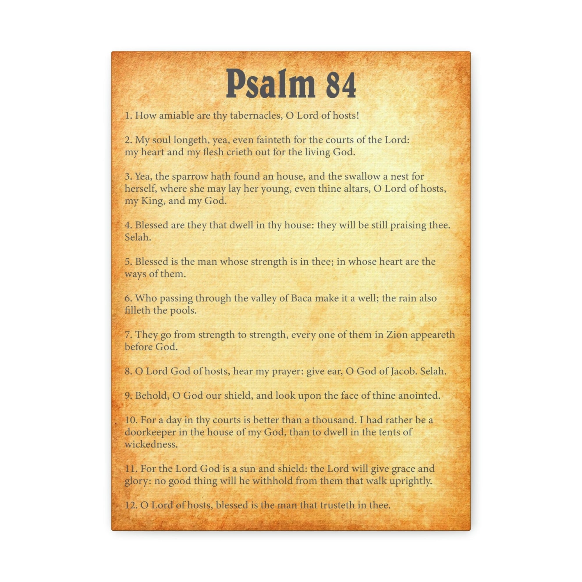 Scripture Walls Psalm 84 Chapter Gold Bible Canvas Christian Wall Art Ready to Hang Unframed-Express Your Love Gifts