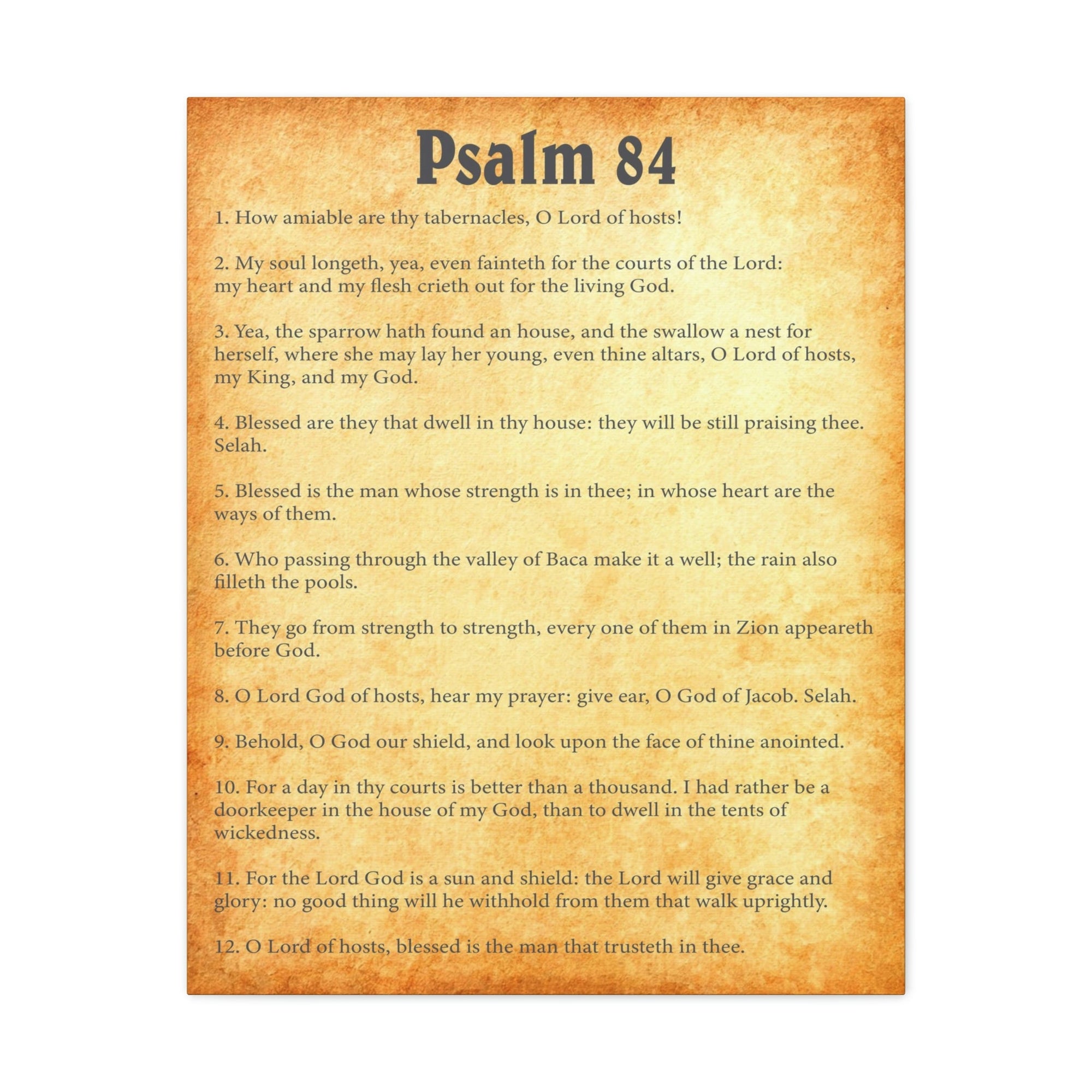 Scripture Walls Psalm 84 Chapter Gold Bible Canvas Christian Wall Art Ready to Hang Unframed-Express Your Love Gifts