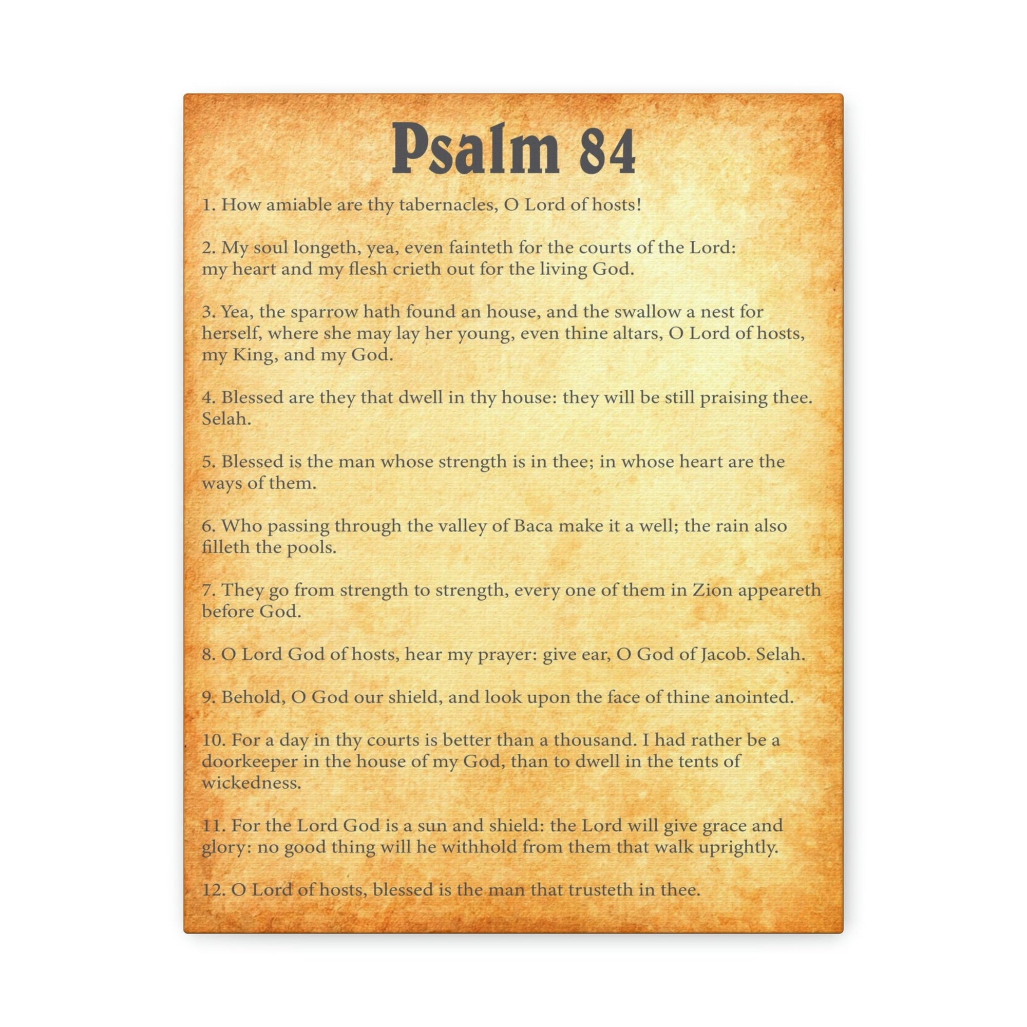 Scripture Walls Psalm 84 Chapter Gold Bible Canvas Christian Wall Art Ready to Hang Unframed-Express Your Love Gifts