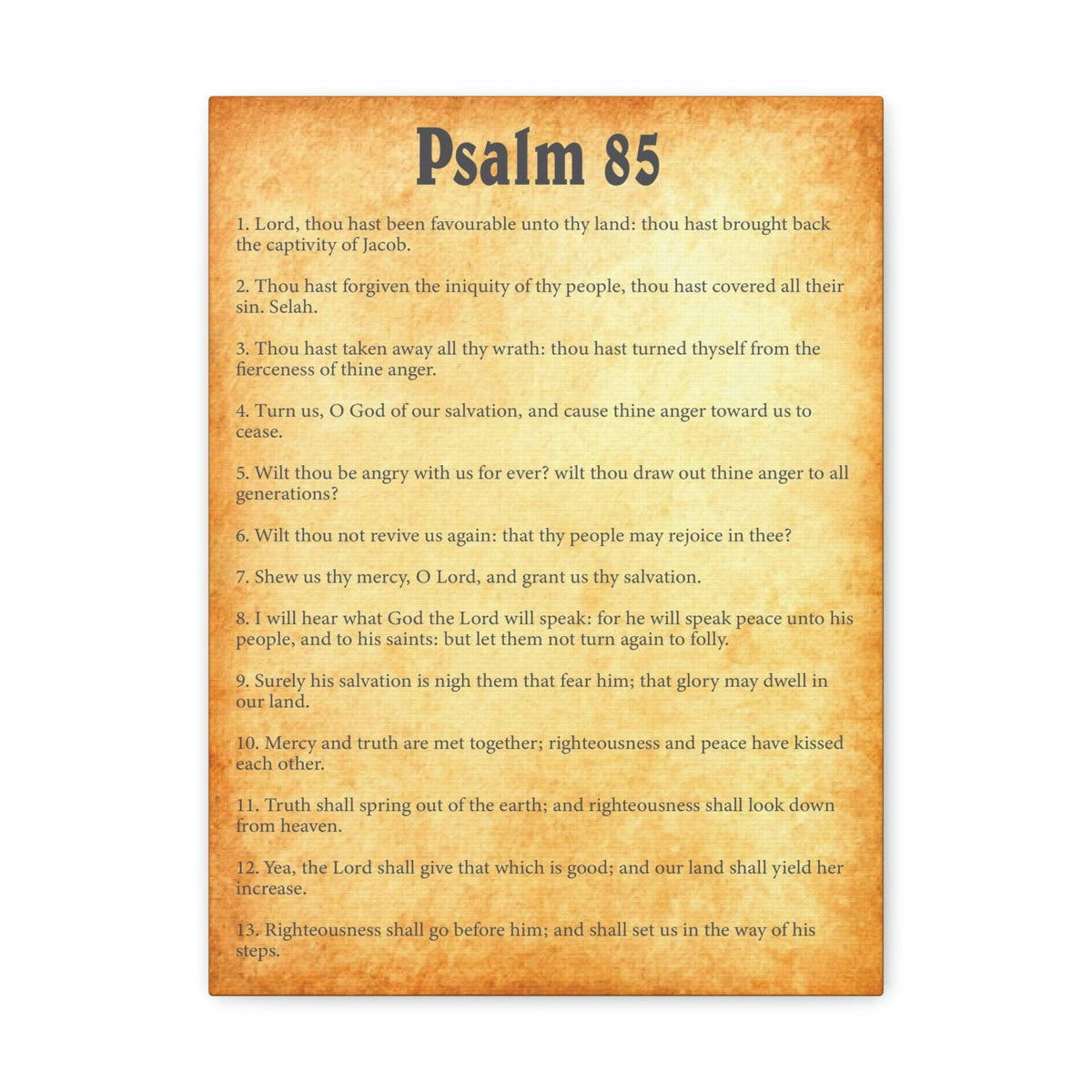 Scripture Walls Psalm 85 Chapter Gold Bible Canvas Christian Wall Art Ready to Hang Unframed-Express Your Love Gifts