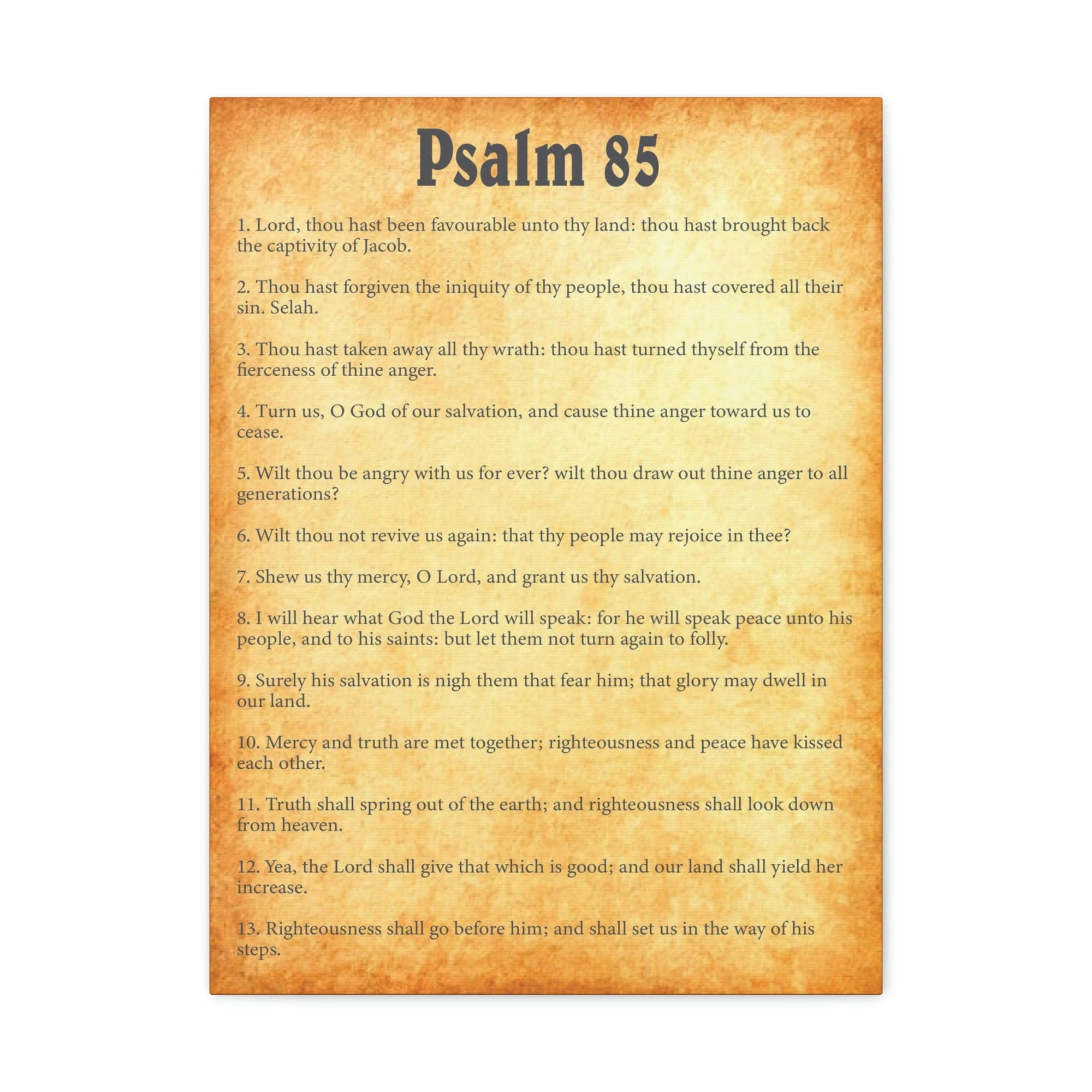 Scripture Walls Psalm 85 Chapter Gold Bible Canvas Christian Wall Art Ready to Hang Unframed-Express Your Love Gifts