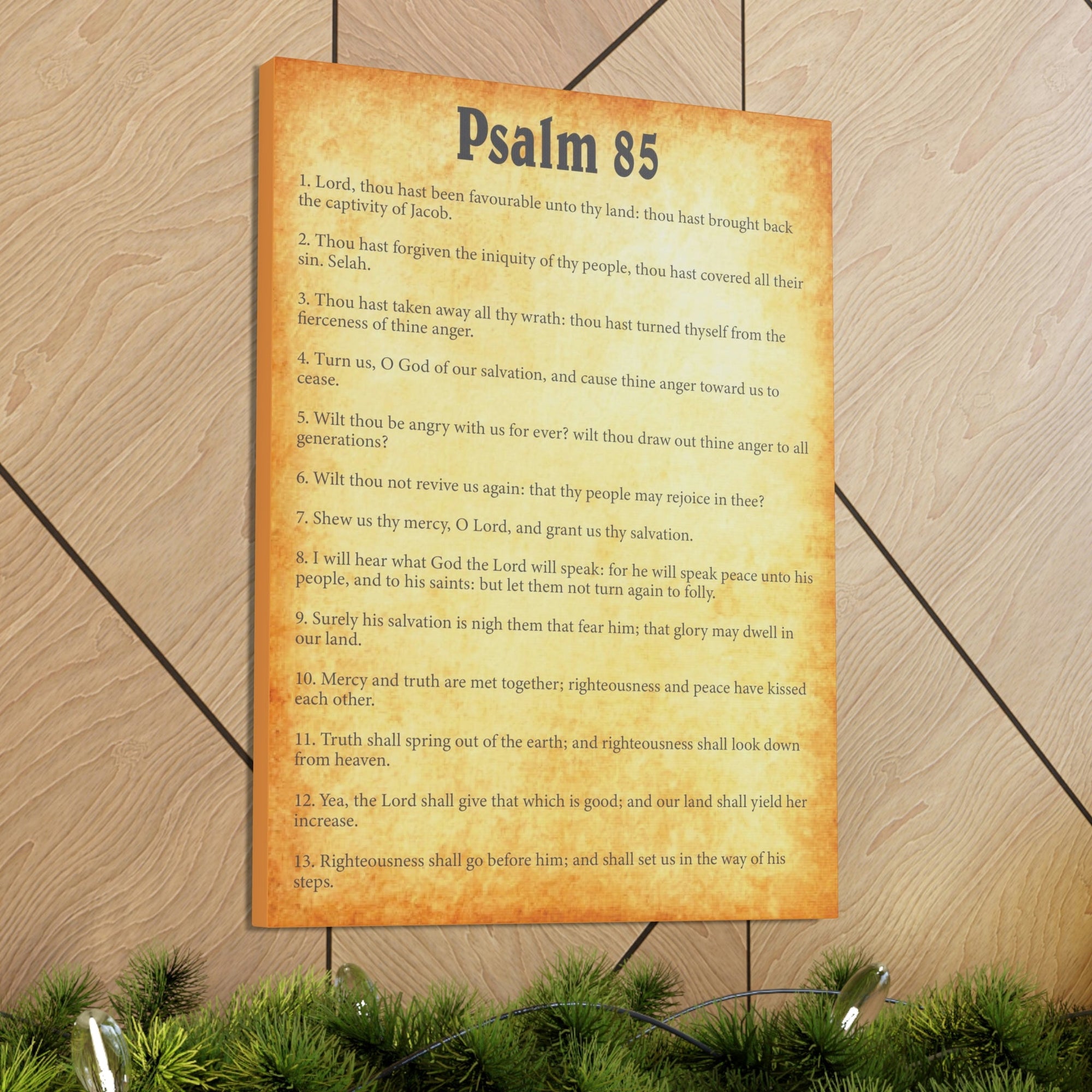 Scripture Walls Psalm 85 Chapter Gold Bible Canvas Christian Wall Art Ready to Hang Unframed-Express Your Love Gifts