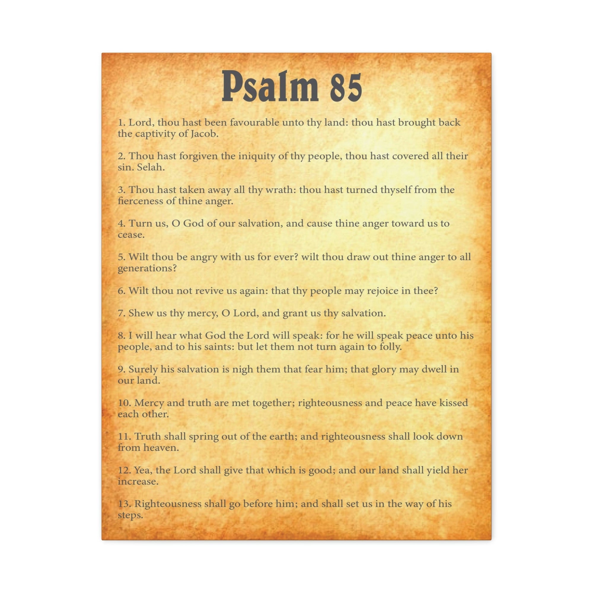 Scripture Walls Psalm 85 Chapter Gold Bible Canvas Christian Wall Art Ready to Hang Unframed-Express Your Love Gifts