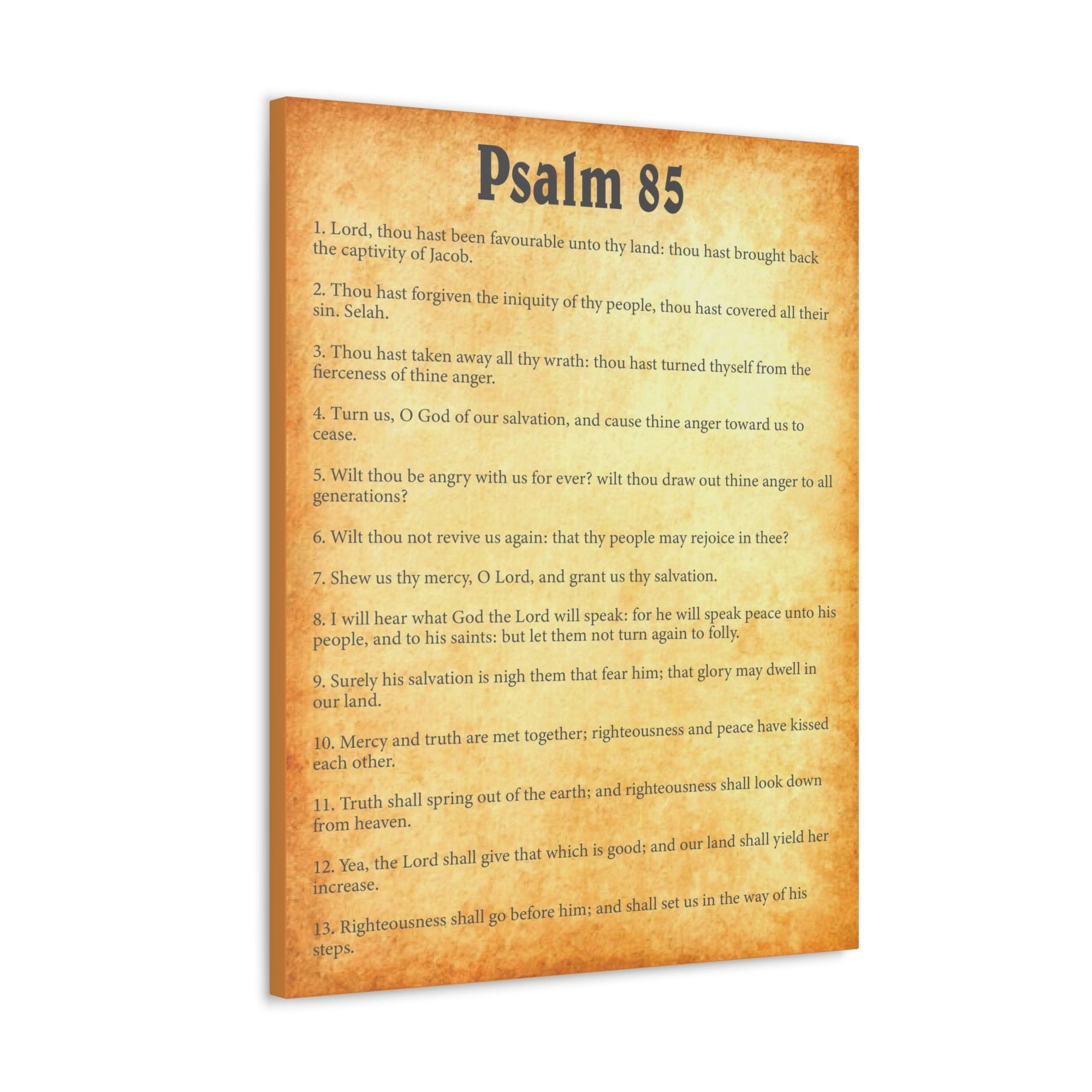 Scripture Walls Psalm 85 Chapter Gold Bible Canvas Christian Wall Art Ready to Hang Unframed-Express Your Love Gifts