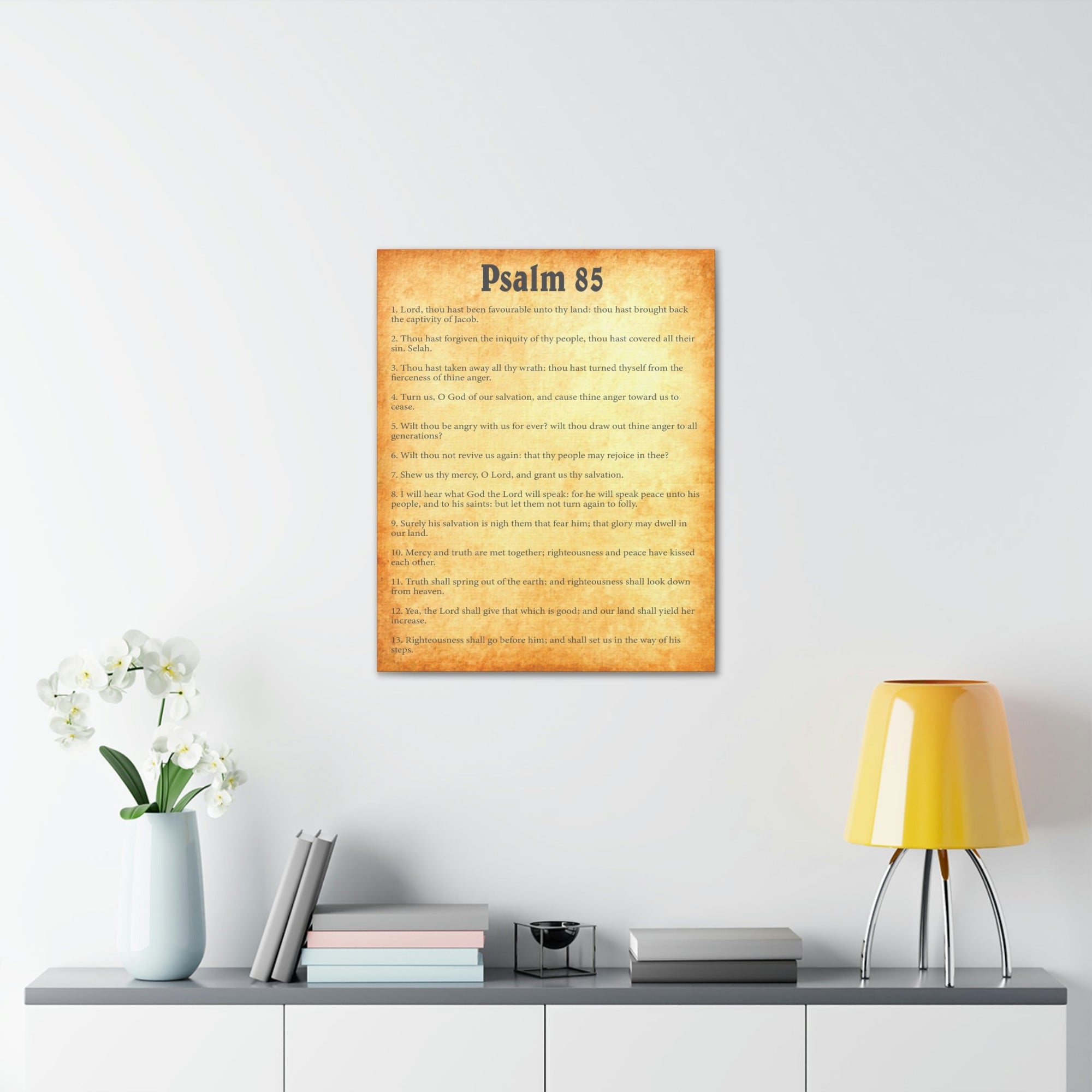 Scripture Walls Psalm 85 Chapter Gold Bible Canvas Christian Wall Art Ready to Hang Unframed-Express Your Love Gifts