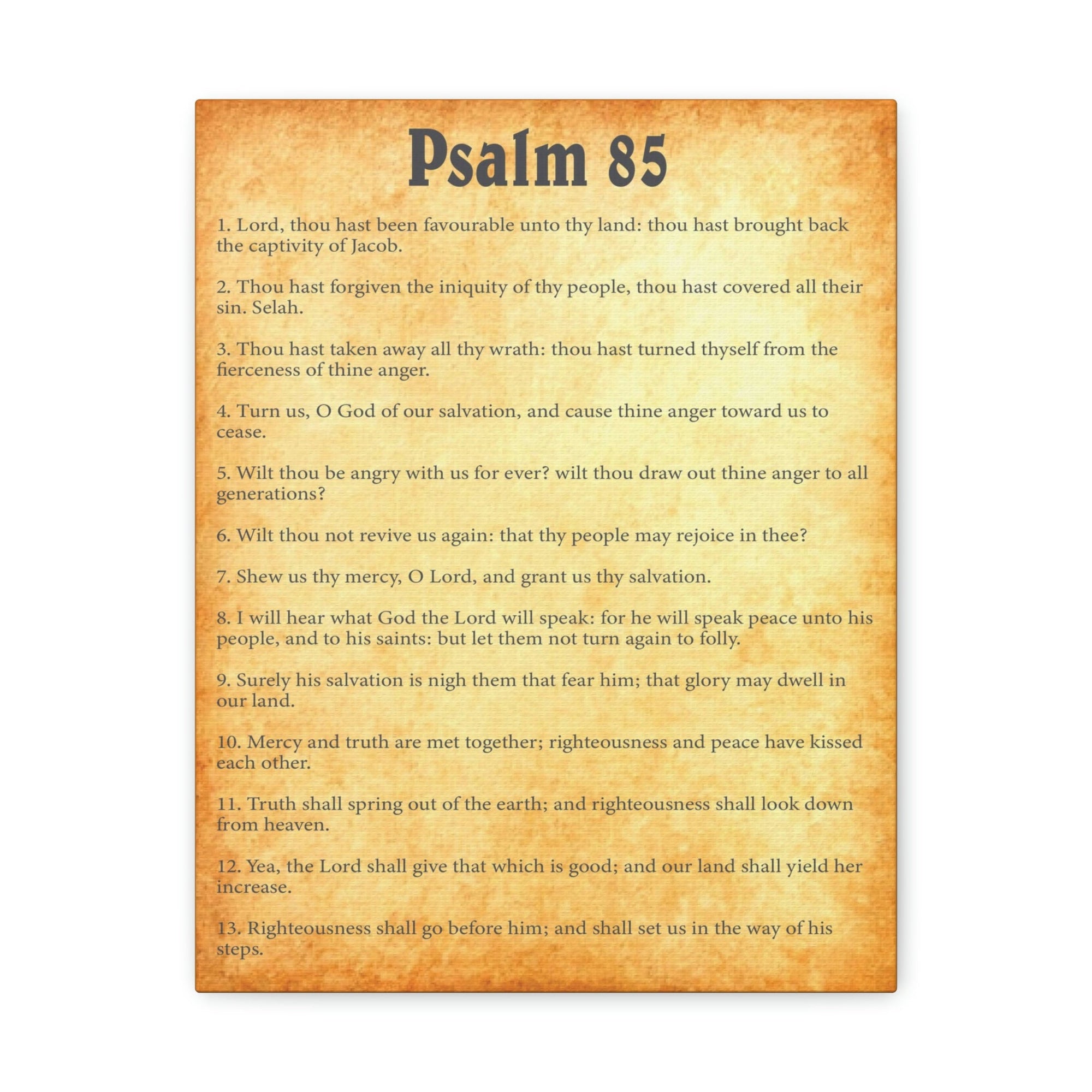 Scripture Walls Psalm 85 Chapter Gold Bible Canvas Christian Wall Art Ready to Hang Unframed-Express Your Love Gifts