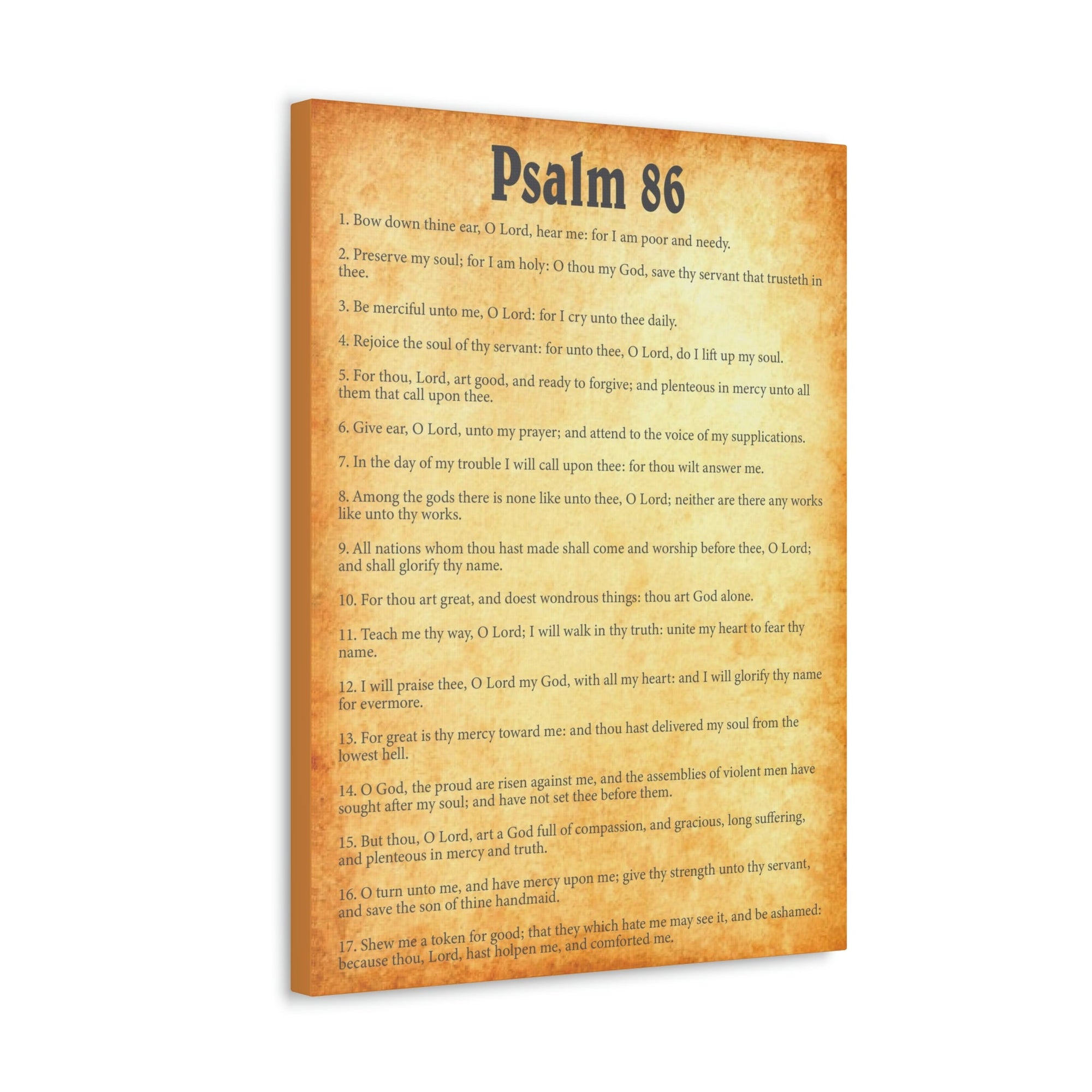 Scripture Walls Psalm 86 Chapter Gold Bible Canvas Christian Wall Art Ready to Hang Unframed-Express Your Love Gifts