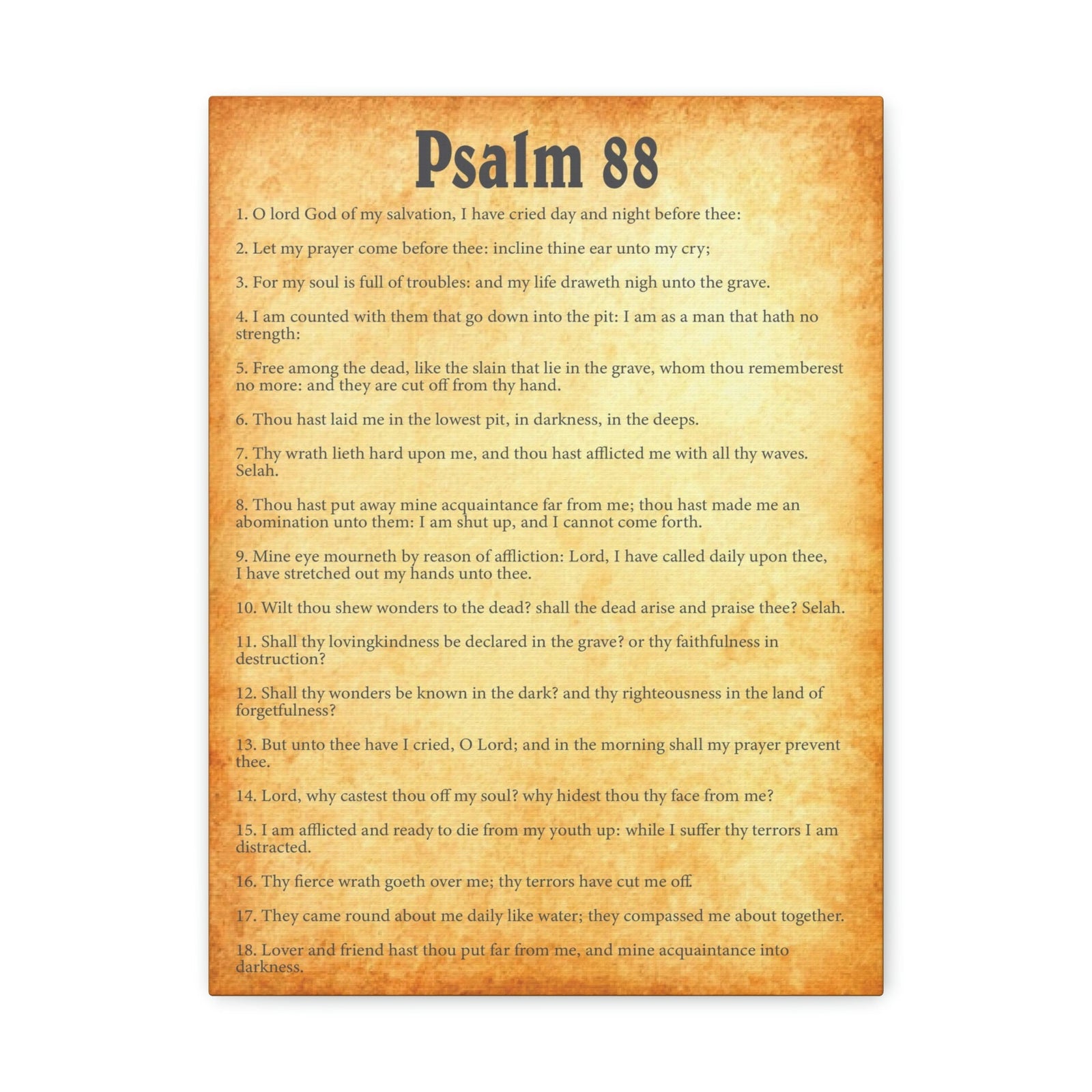 Scripture Walls Psalm 88 Chapter Gold Bible Canvas Christian Wall Art Ready to Hang Unframed-Express Your Love Gifts