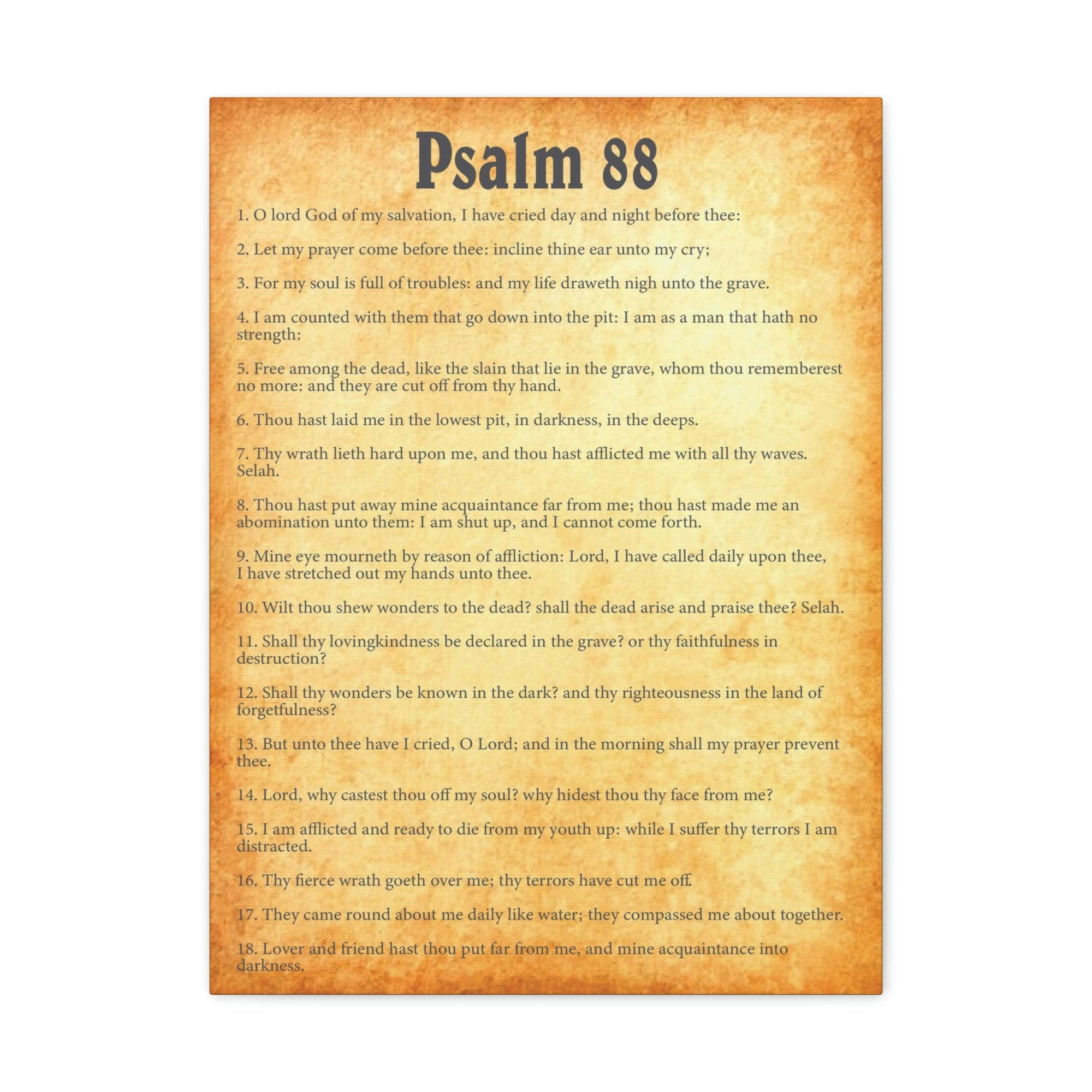 Scripture Walls Psalm 88 Chapter Gold Bible Canvas Christian Wall Art Ready to Hang Unframed-Express Your Love Gifts