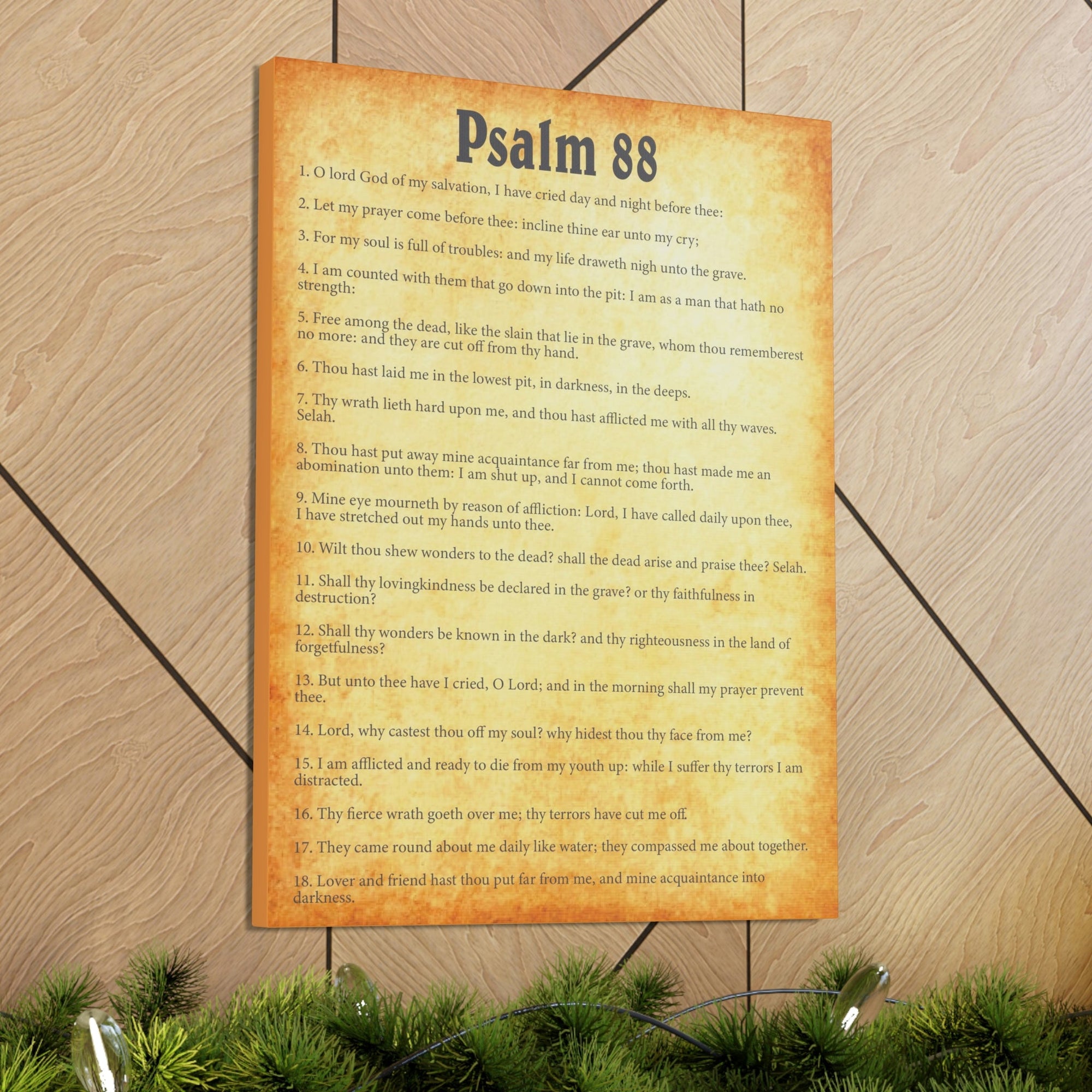 Scripture Walls Psalm 88 Chapter Gold Bible Canvas Christian Wall Art Ready to Hang Unframed-Express Your Love Gifts