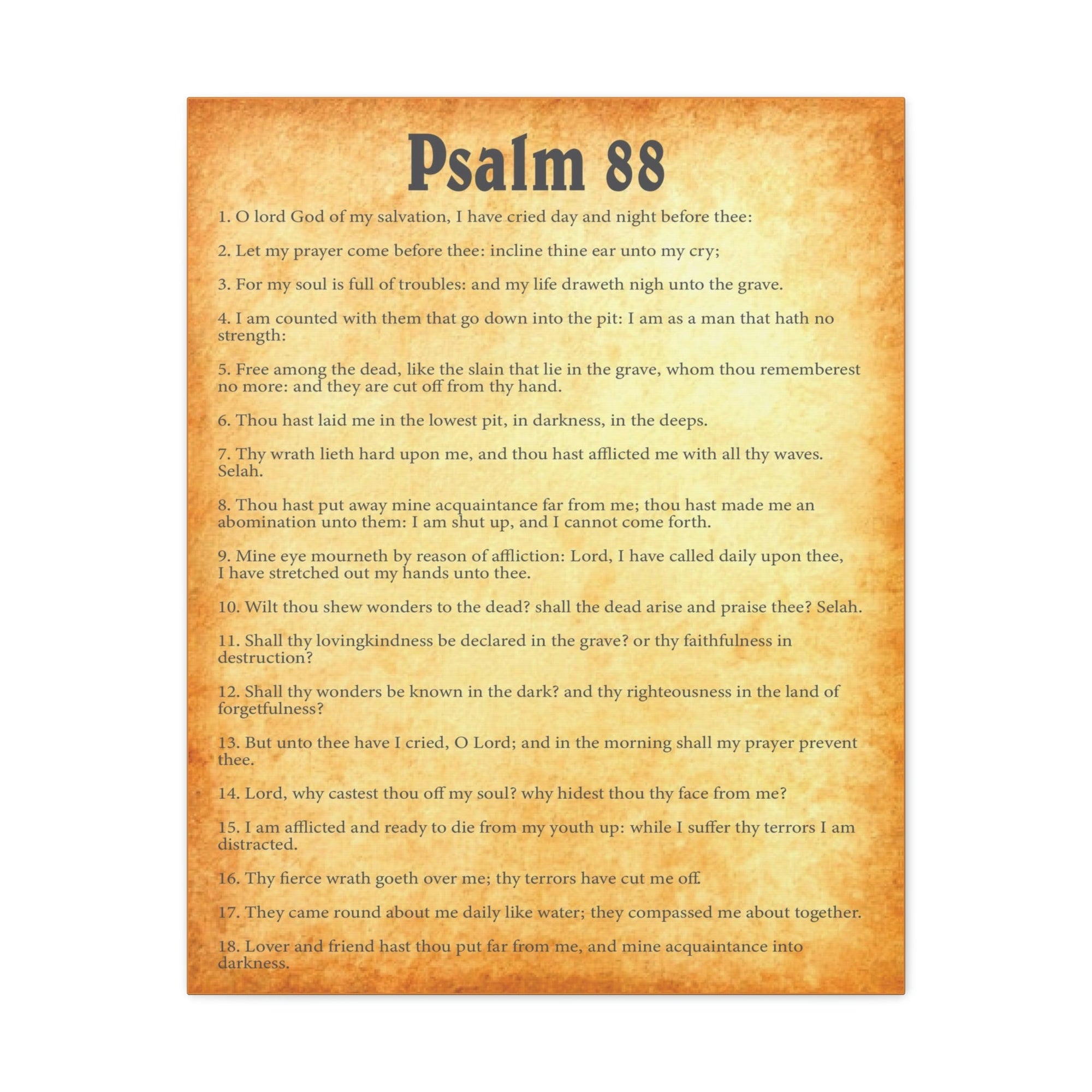 Scripture Walls Psalm 88 Chapter Gold Bible Canvas Christian Wall Art Ready to Hang Unframed-Express Your Love Gifts