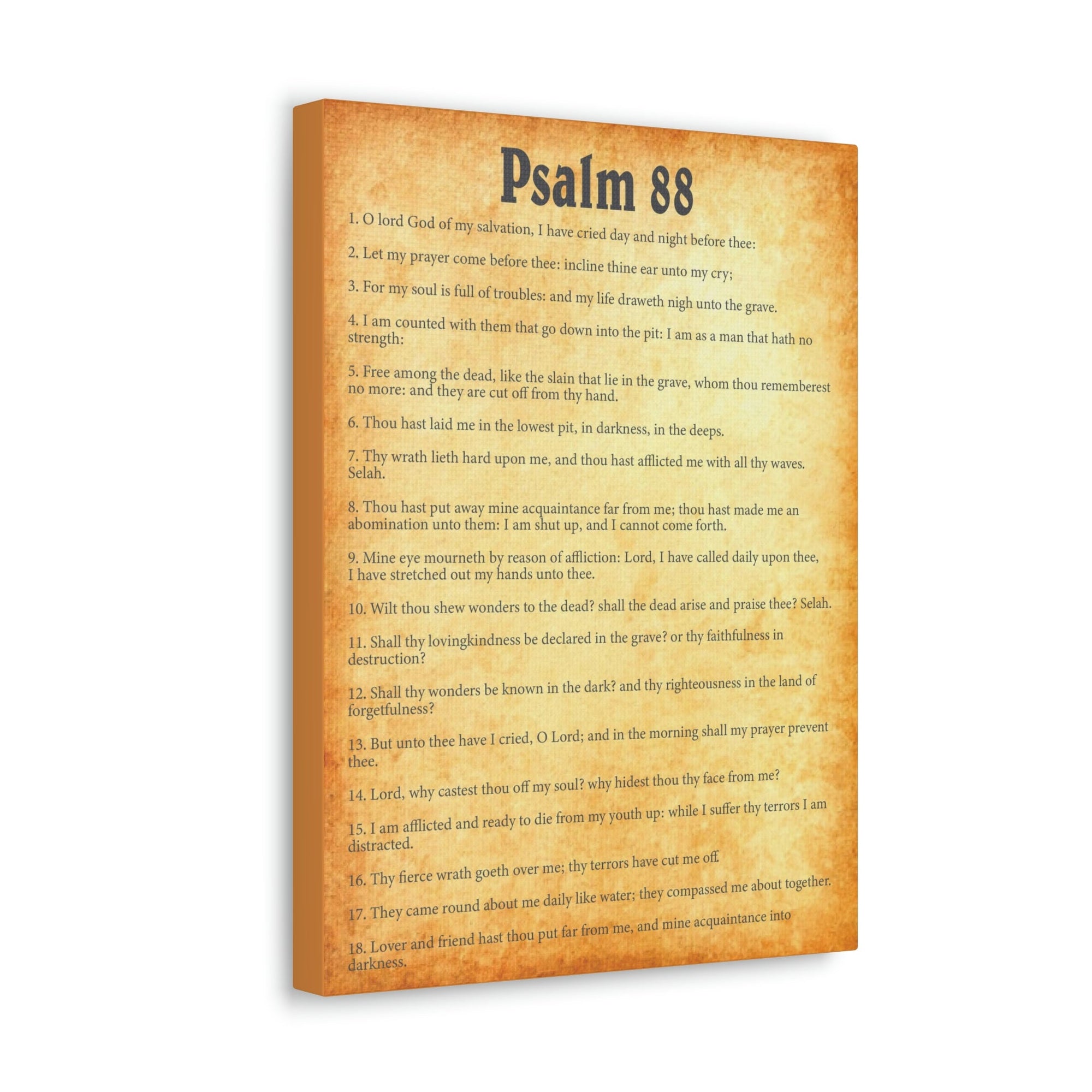 Scripture Walls Psalm 88 Chapter Gold Bible Canvas Christian Wall Art Ready to Hang Unframed-Express Your Love Gifts