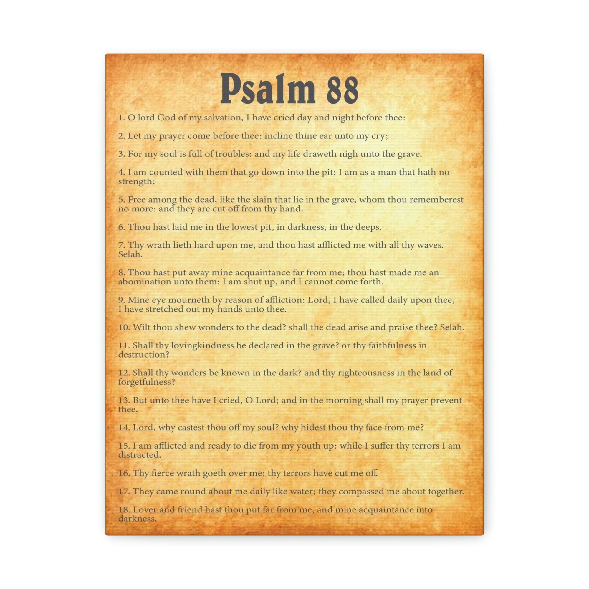 Scripture Walls Psalm 88 Chapter Gold Bible Canvas Christian Wall Art Ready to Hang Unframed-Express Your Love Gifts