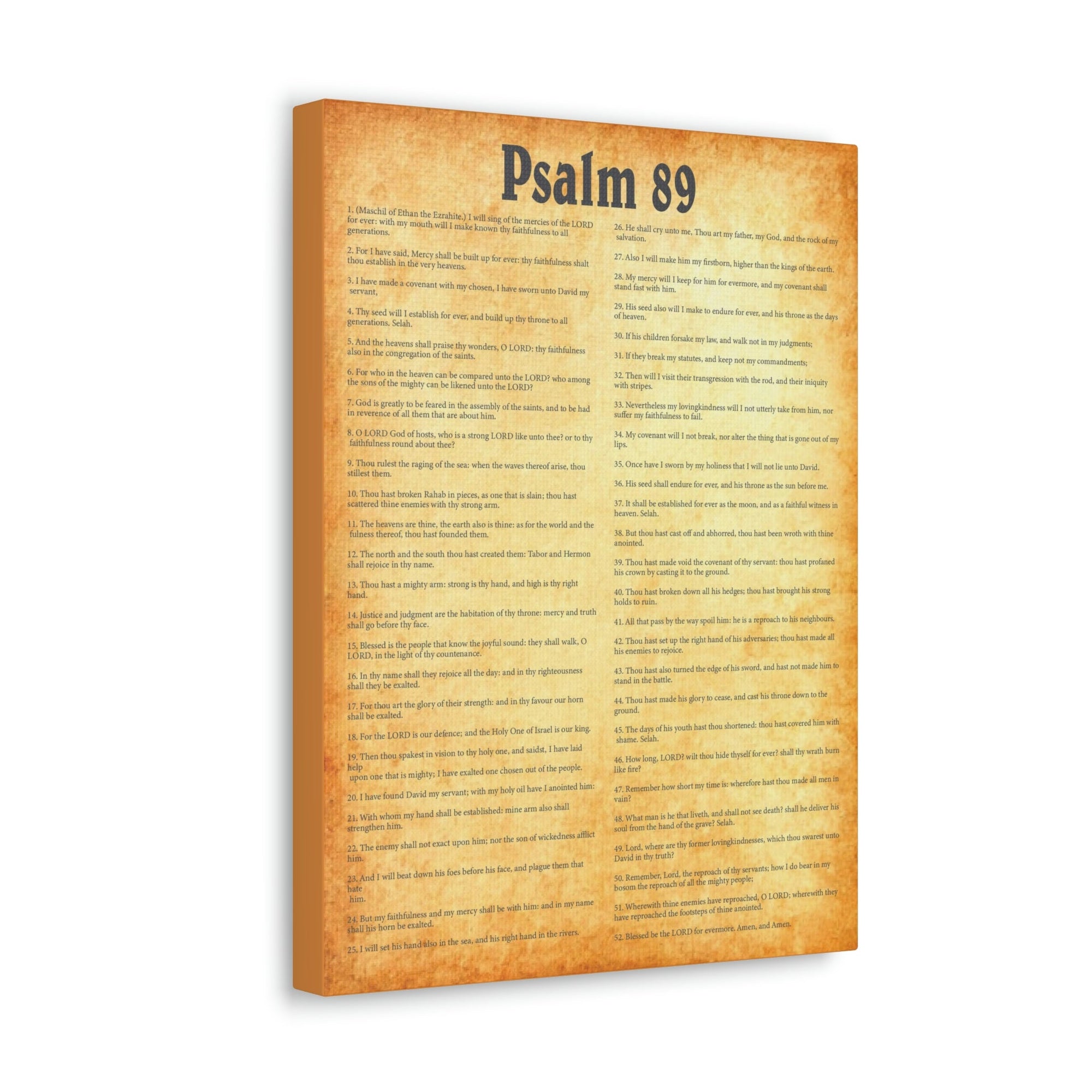 Scripture Walls Psalm 89 Chapter Gold Bible Canvas Christian Wall Art Ready to Hang Unframed-Express Your Love Gifts