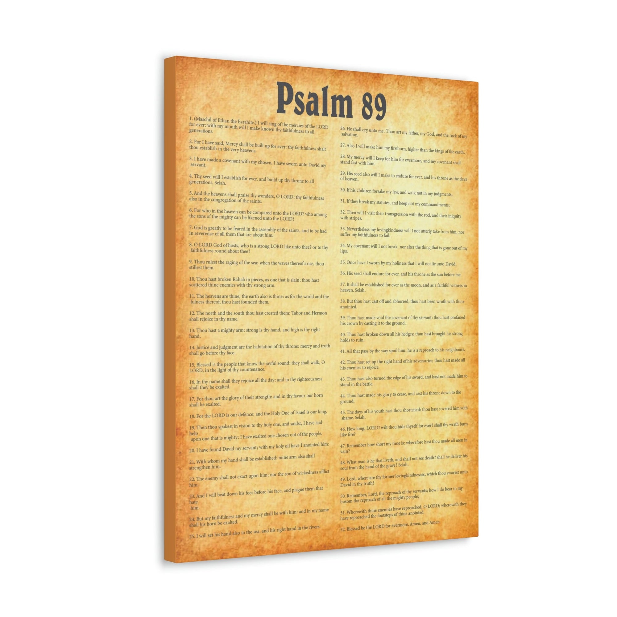 Scripture Walls Psalm 89 Chapter Gold Bible Canvas Christian Wall Art Ready to Hang Unframed-Express Your Love Gifts