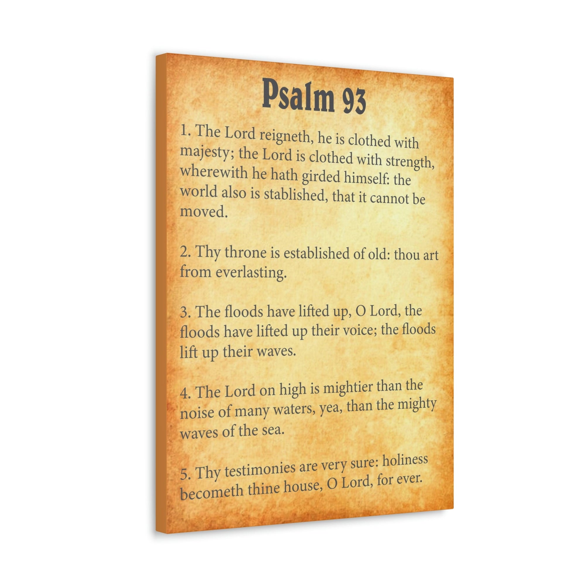 Scripture Walls Psalm 93 Chapter Gold Bible Canvas Christian Wall Art Ready to Hang Unframed-Express Your Love Gifts