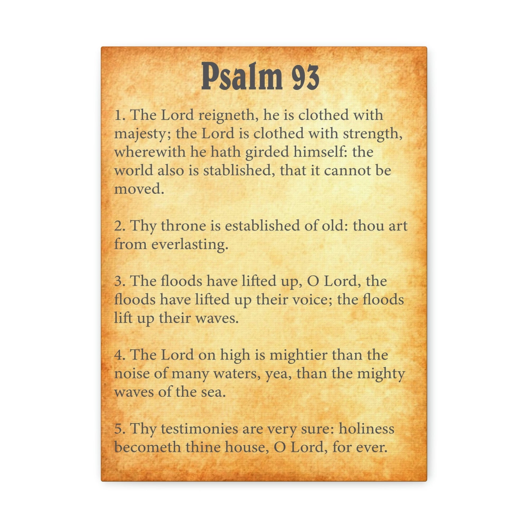 Scripture Walls Psalm 93 Chapter Gold Bible Canvas Christian Wall Art Ready to Hang Unframed-Express Your Love Gifts