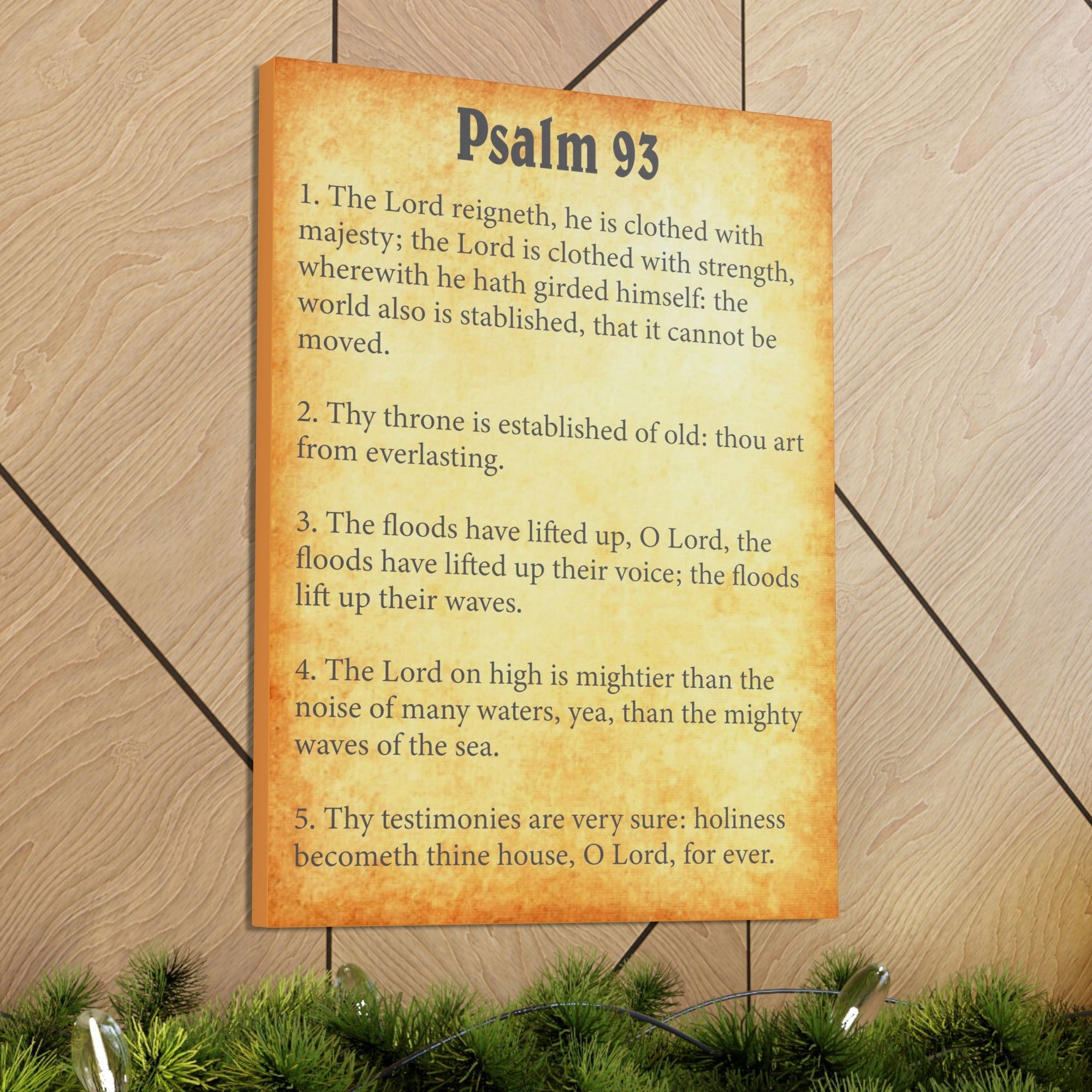 Scripture Walls Psalm 93 Chapter Gold Bible Canvas Christian Wall Art Ready to Hang Unframed-Express Your Love Gifts