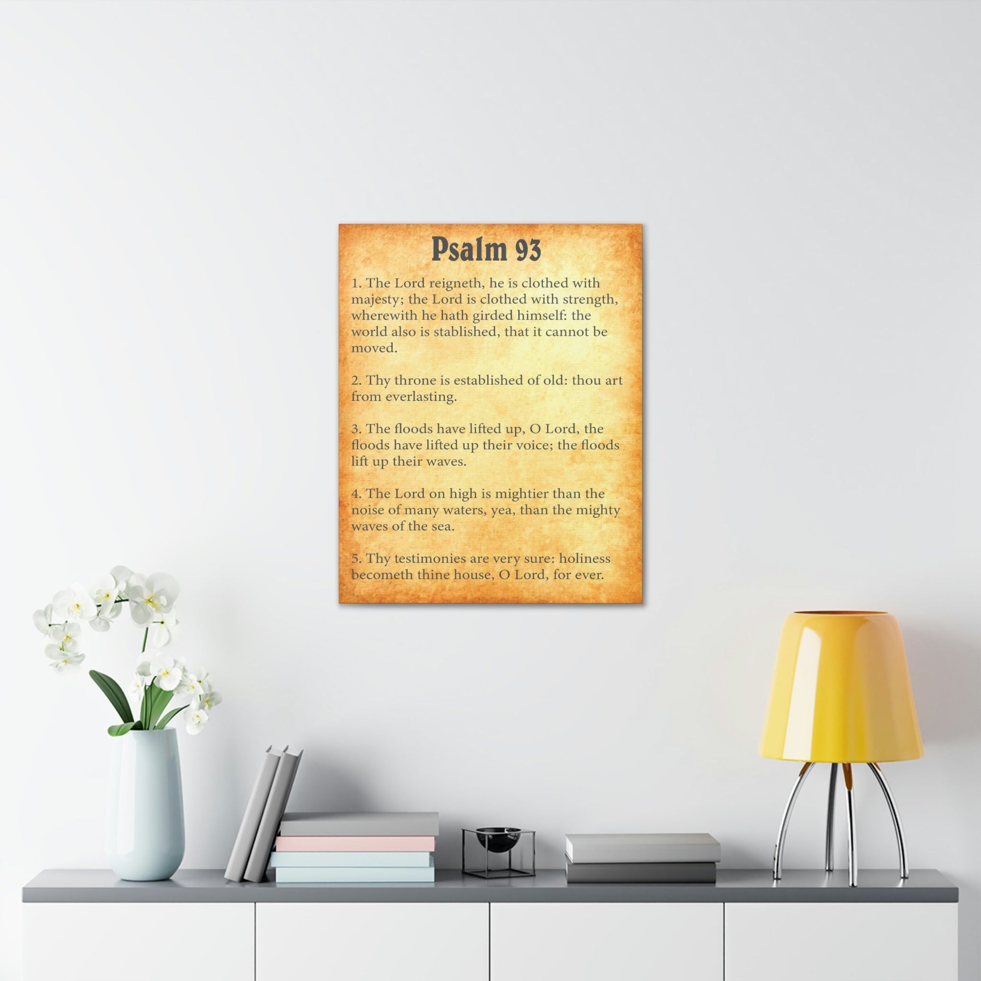 Scripture Walls Psalm 93 Chapter Gold Bible Canvas Christian Wall Art Ready to Hang Unframed-Express Your Love Gifts