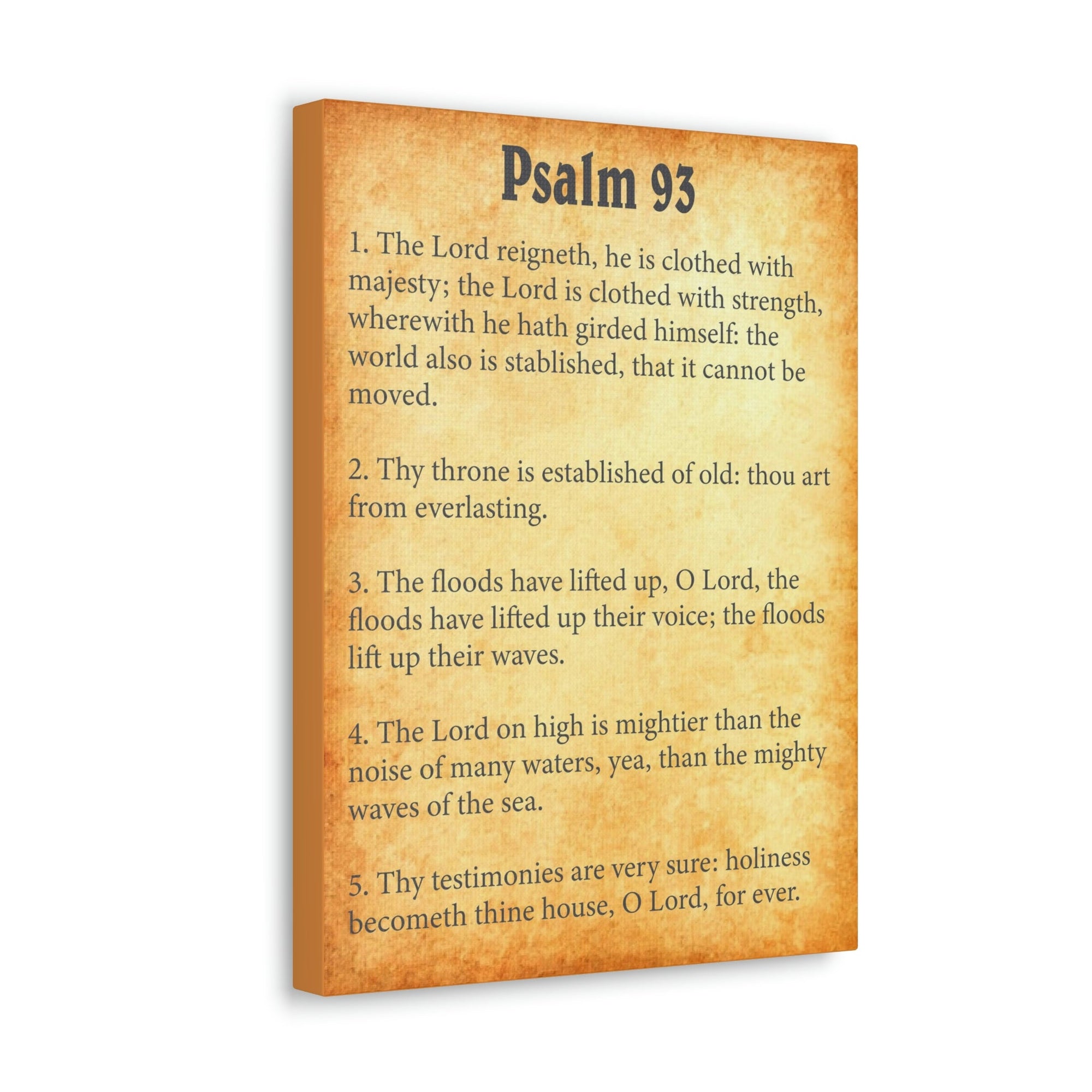 Scripture Walls Psalm 93 Chapter Gold Bible Canvas Christian Wall Art Ready to Hang Unframed-Express Your Love Gifts