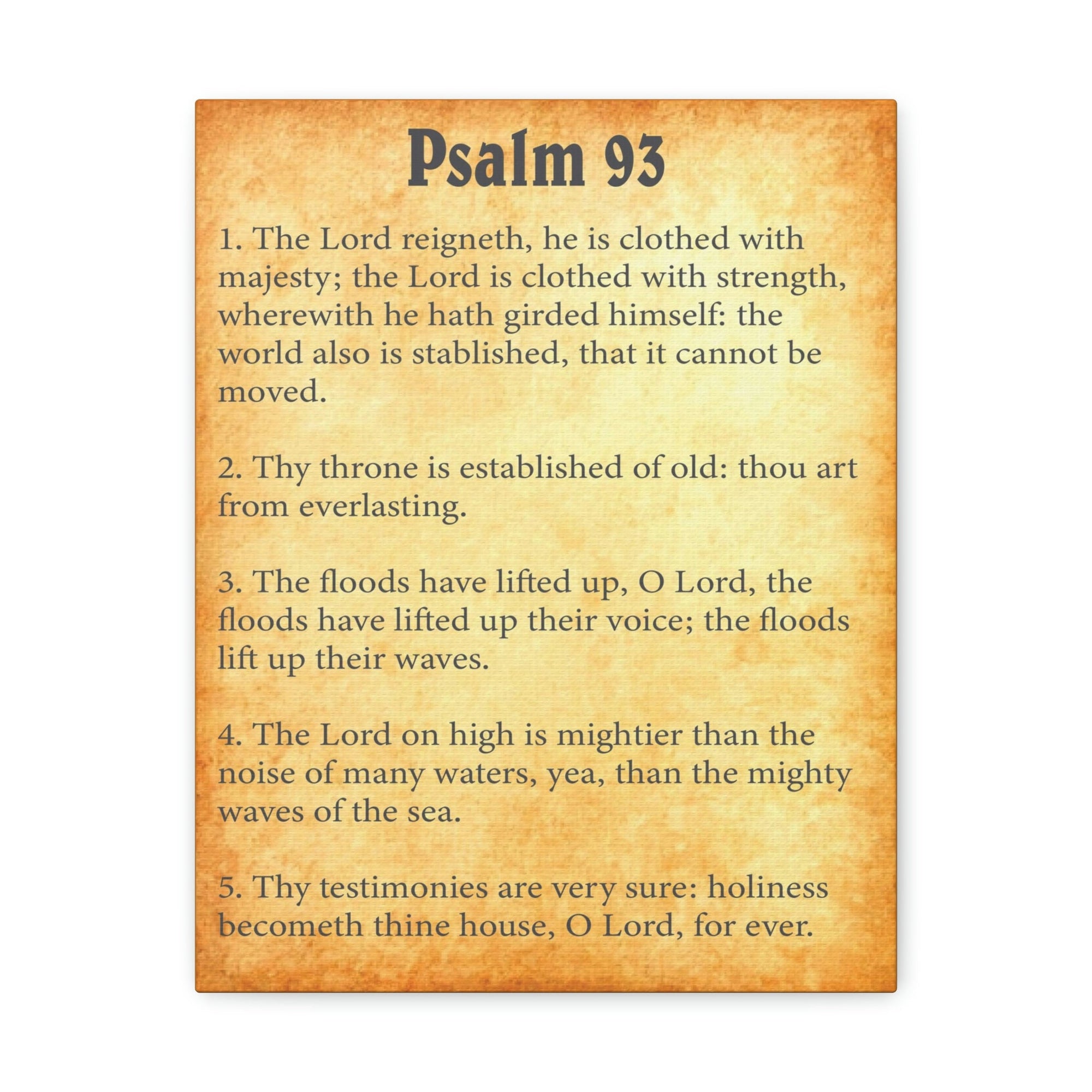 Scripture Walls Psalm 93 Chapter Gold Bible Canvas Christian Wall Art Ready to Hang Unframed-Express Your Love Gifts