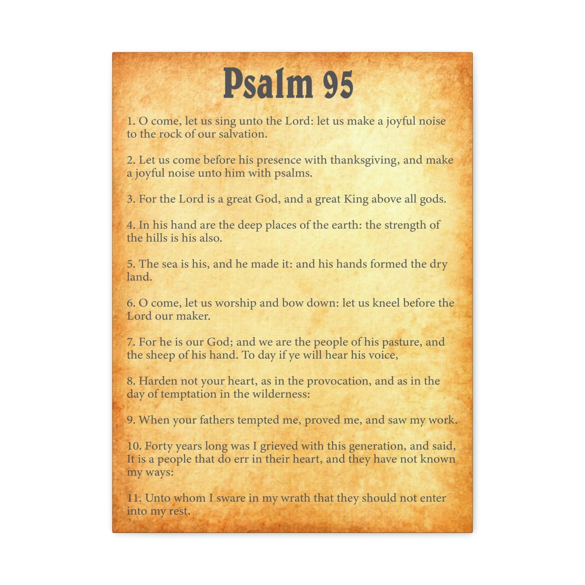 Scripture Walls Psalm 95 Chapter Gold Bible Canvas Christian Wall Art Ready to Hang Unframed-Express Your Love Gifts