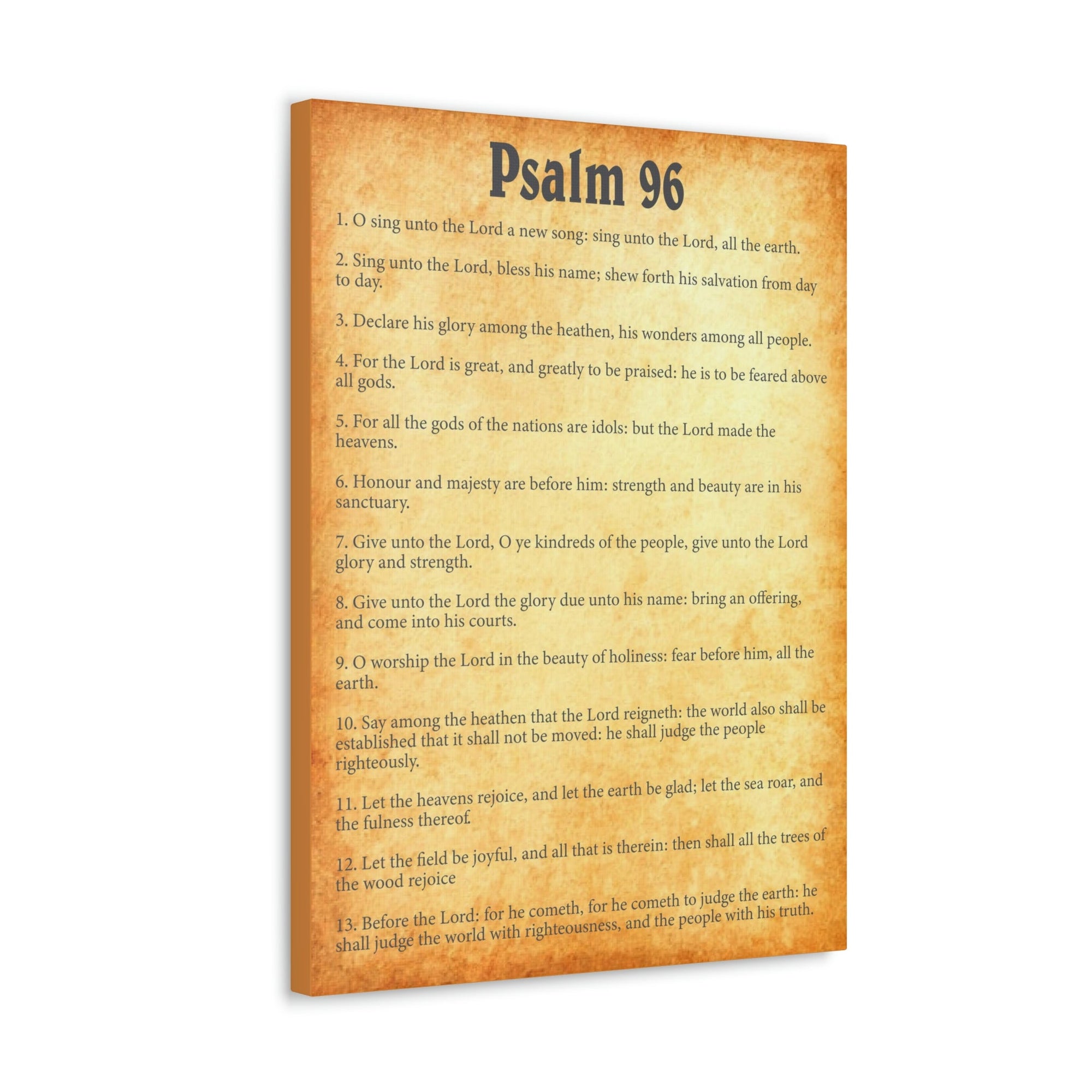 Scripture Walls Psalm 96 Chapter Gold Bible Canvas Christian Wall Art Ready to Hang Unframed-Express Your Love Gifts