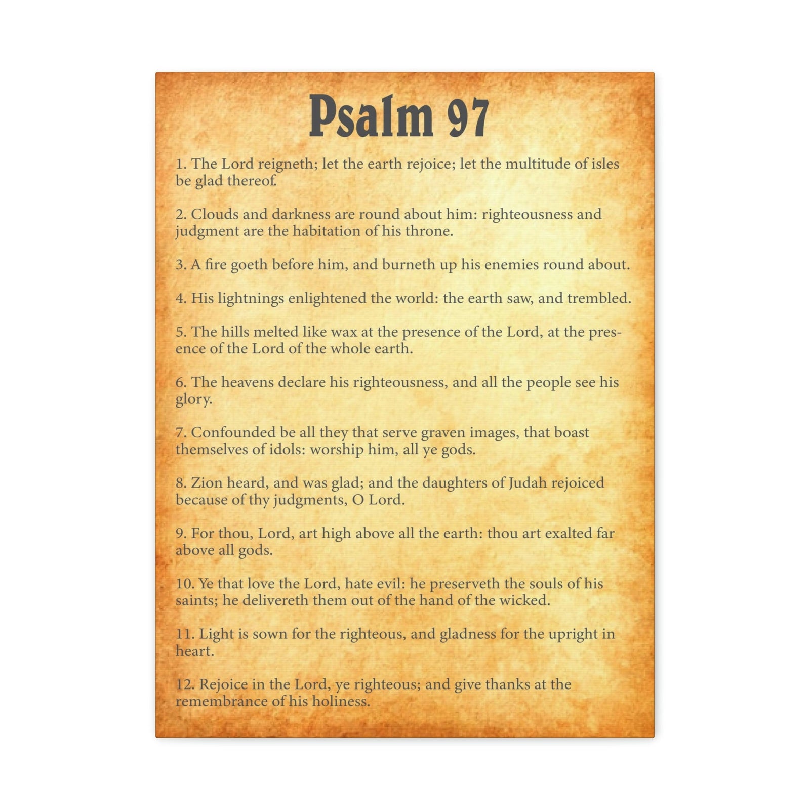 Scripture Walls Psalm 97 Chapter Gold Bible Canvas Christian Wall Art Ready to Hang Unframed-Express Your Love Gifts