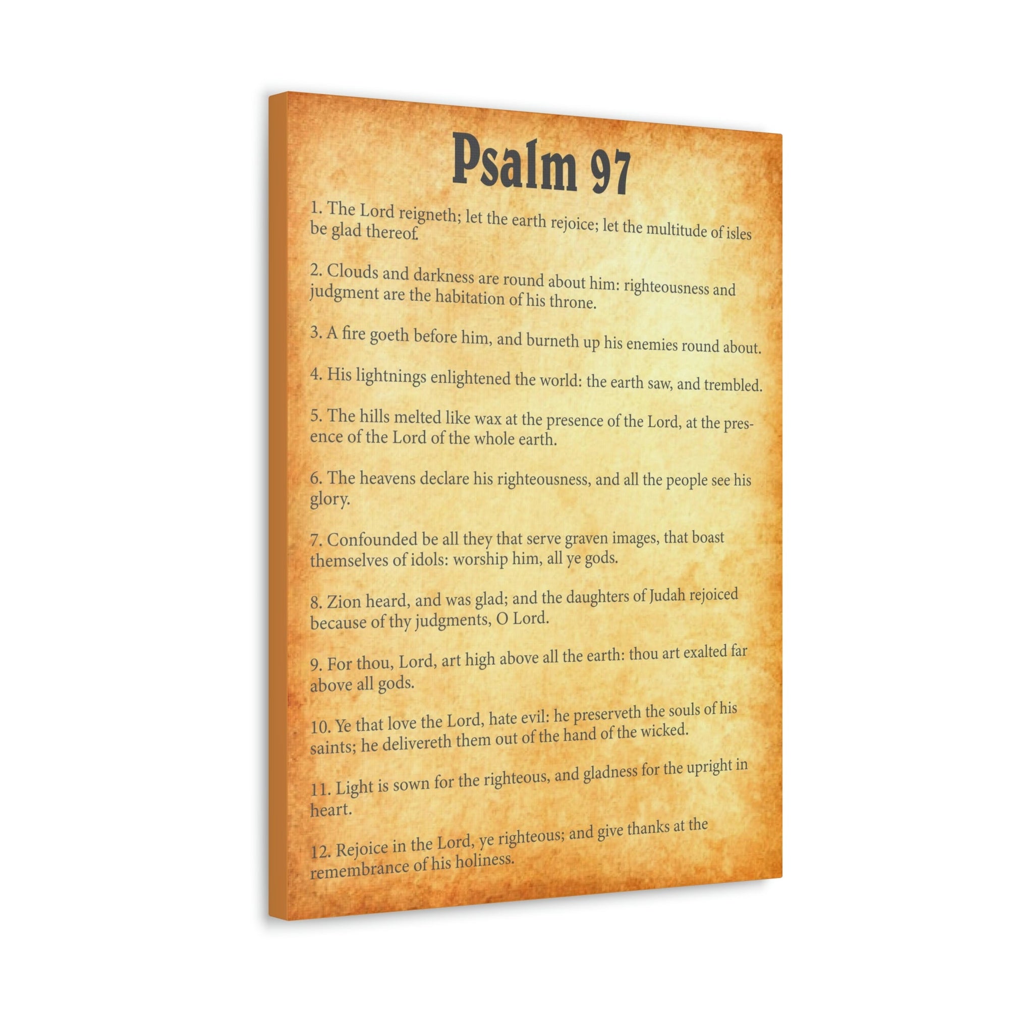 Scripture Walls Psalm 97 Chapter Gold Bible Canvas Christian Wall Art Ready to Hang Unframed-Express Your Love Gifts