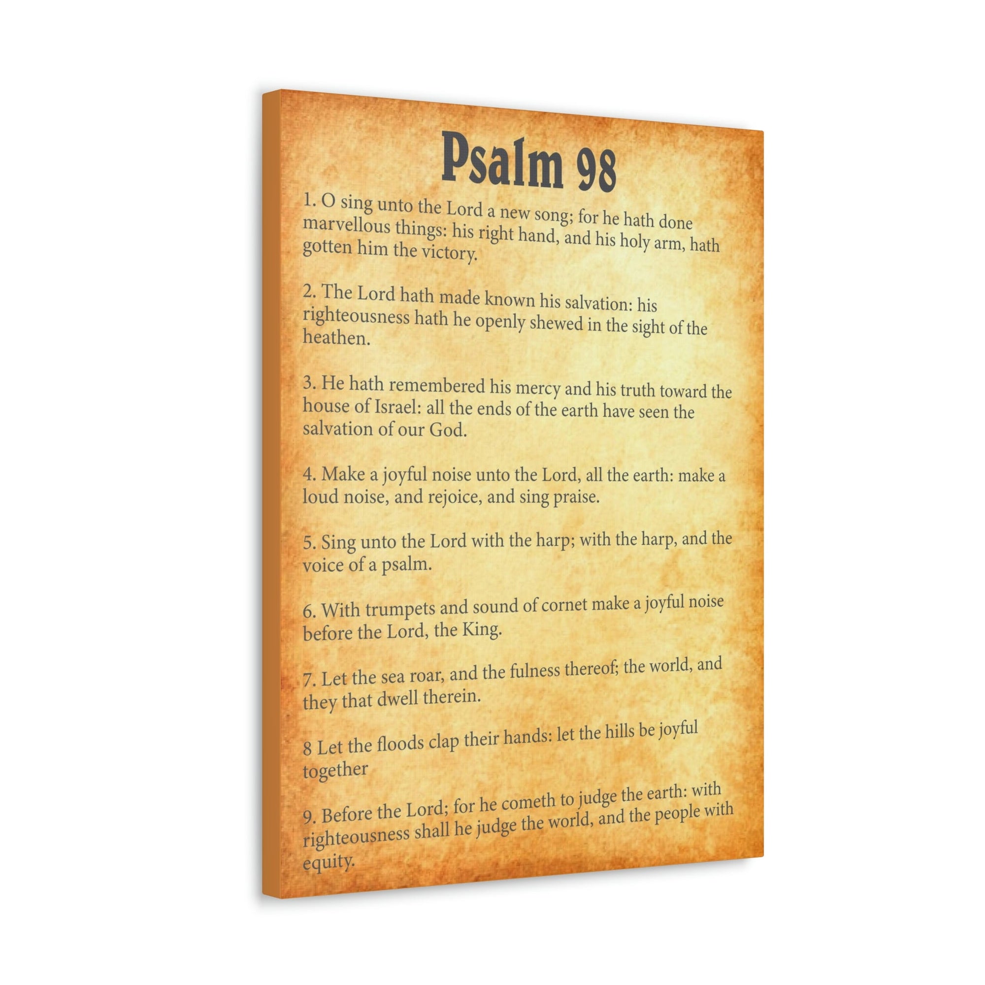 Scripture Walls Psalm 98 Chapter Gold Bible Canvas Christian Wall Art Ready to Hang Unframed-Express Your Love Gifts