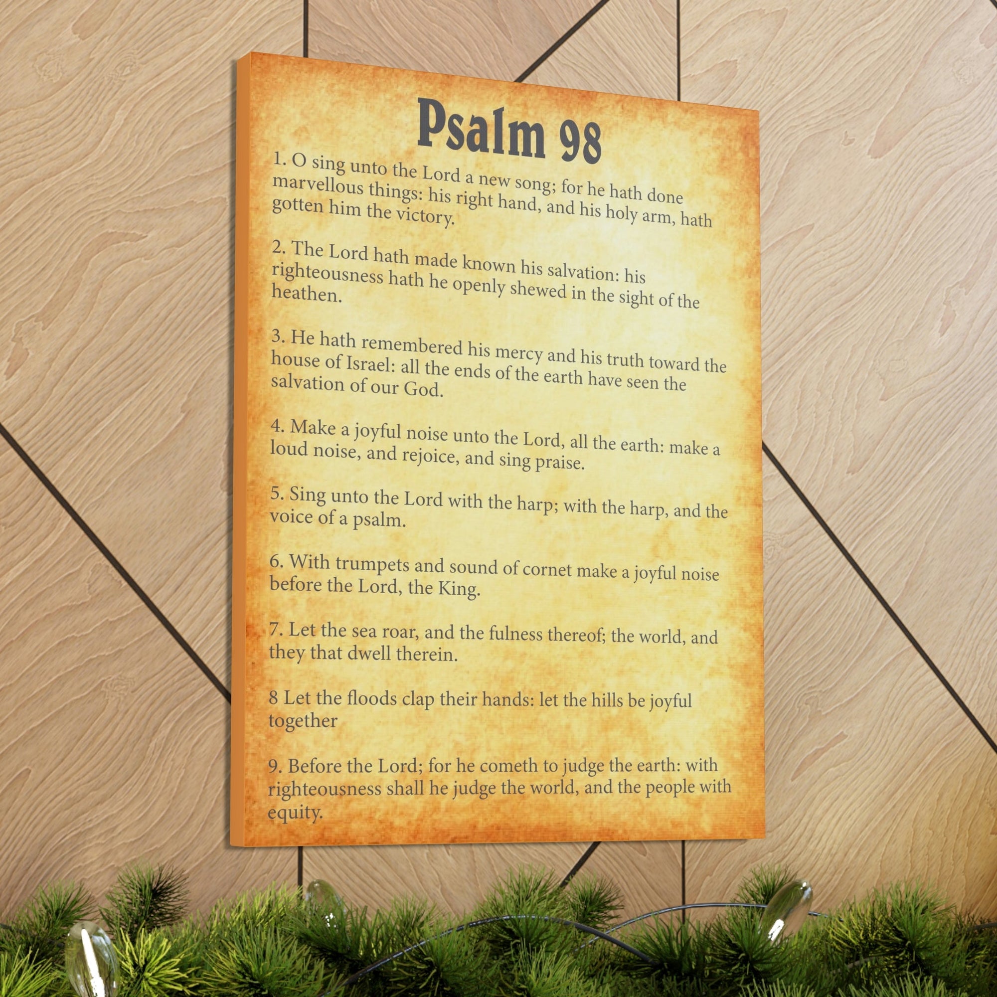 Scripture Walls Psalm 98 Chapter Gold Bible Canvas Christian Wall Art Ready to Hang Unframed-Express Your Love Gifts