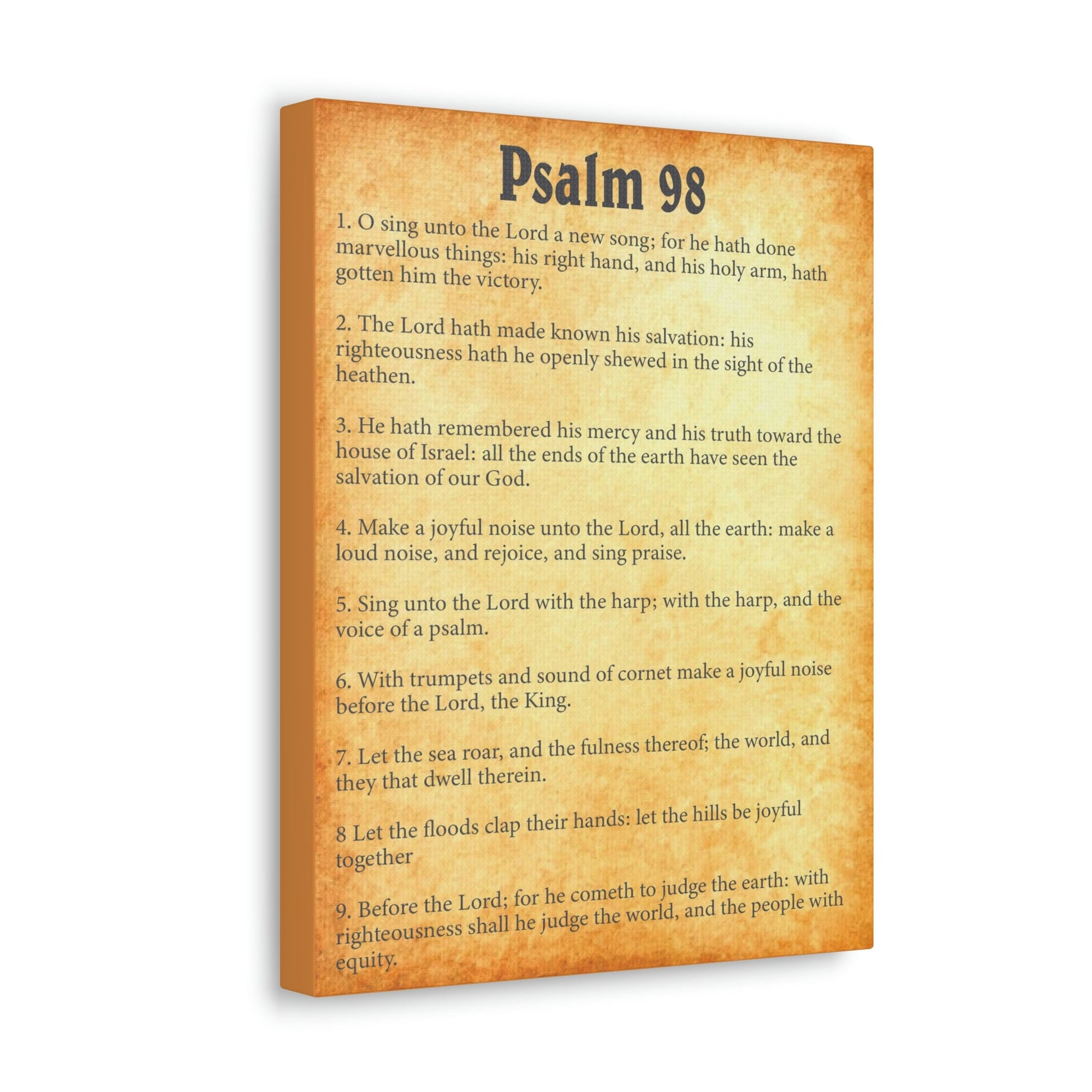 Scripture Walls Psalm 98 Chapter Gold Bible Canvas Christian Wall Art Ready to Hang Unframed-Express Your Love Gifts