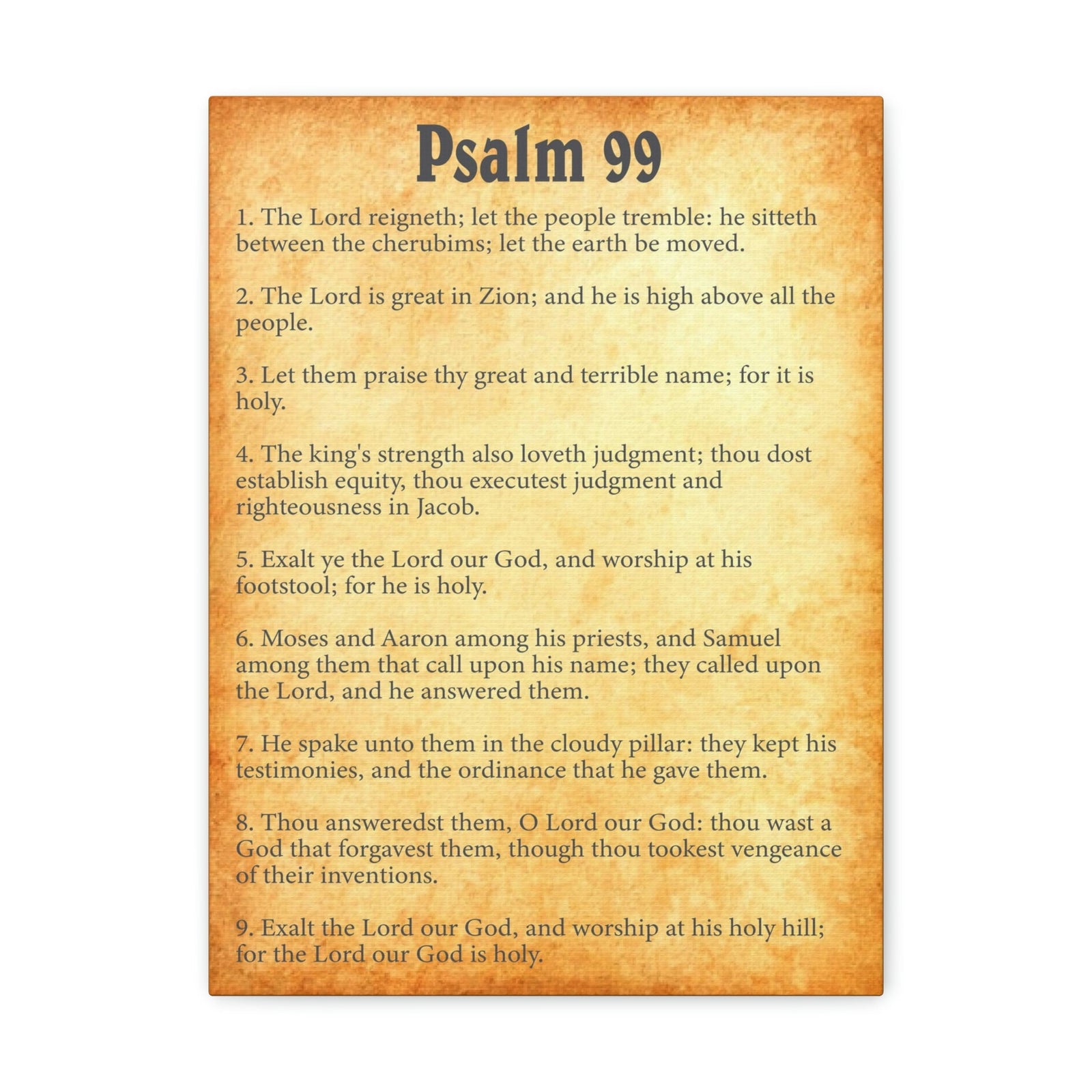 Scripture Walls Psalm 99 Chapter Gold Bible Canvas Christian Wall Art Ready to Hang Unframed-Express Your Love Gifts