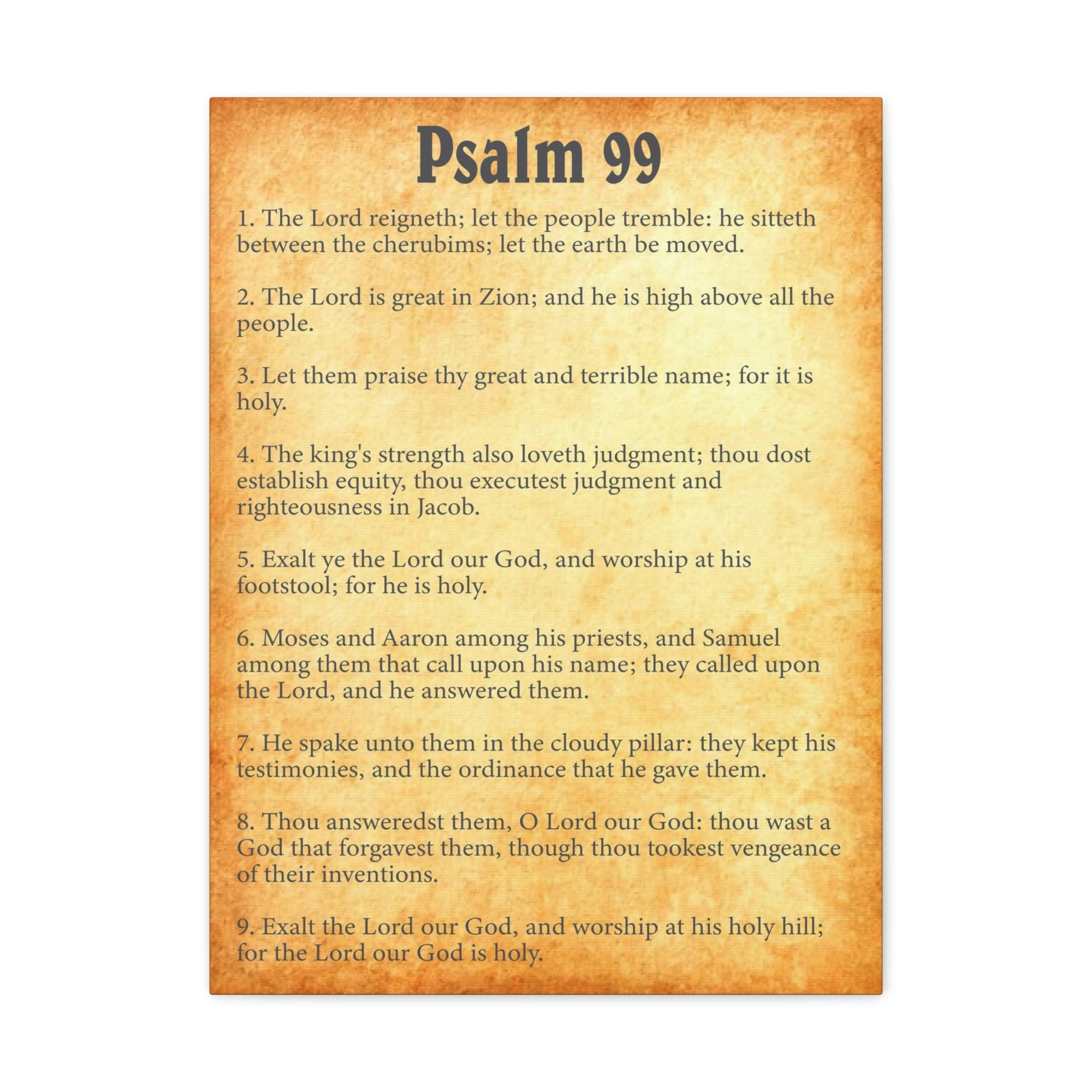 Scripture Walls Psalm 99 Chapter Gold Bible Canvas Christian Wall Art Ready to Hang Unframed-Express Your Love Gifts