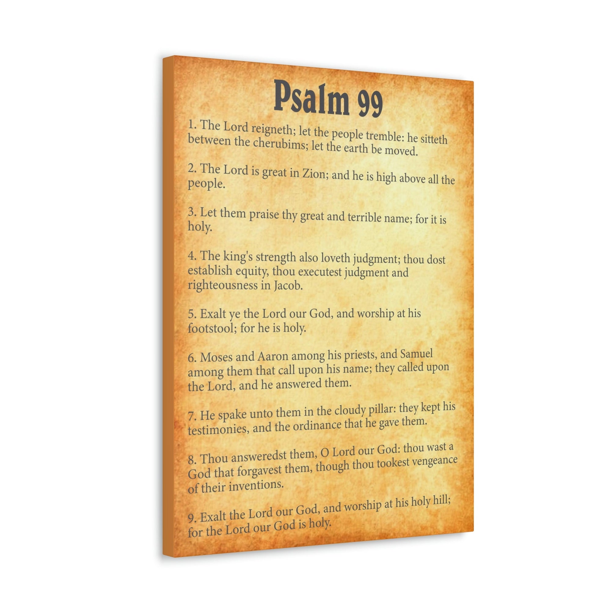 Scripture Walls Psalm 99 Chapter Gold Bible Canvas Christian Wall Art Ready to Hang Unframed-Express Your Love Gifts