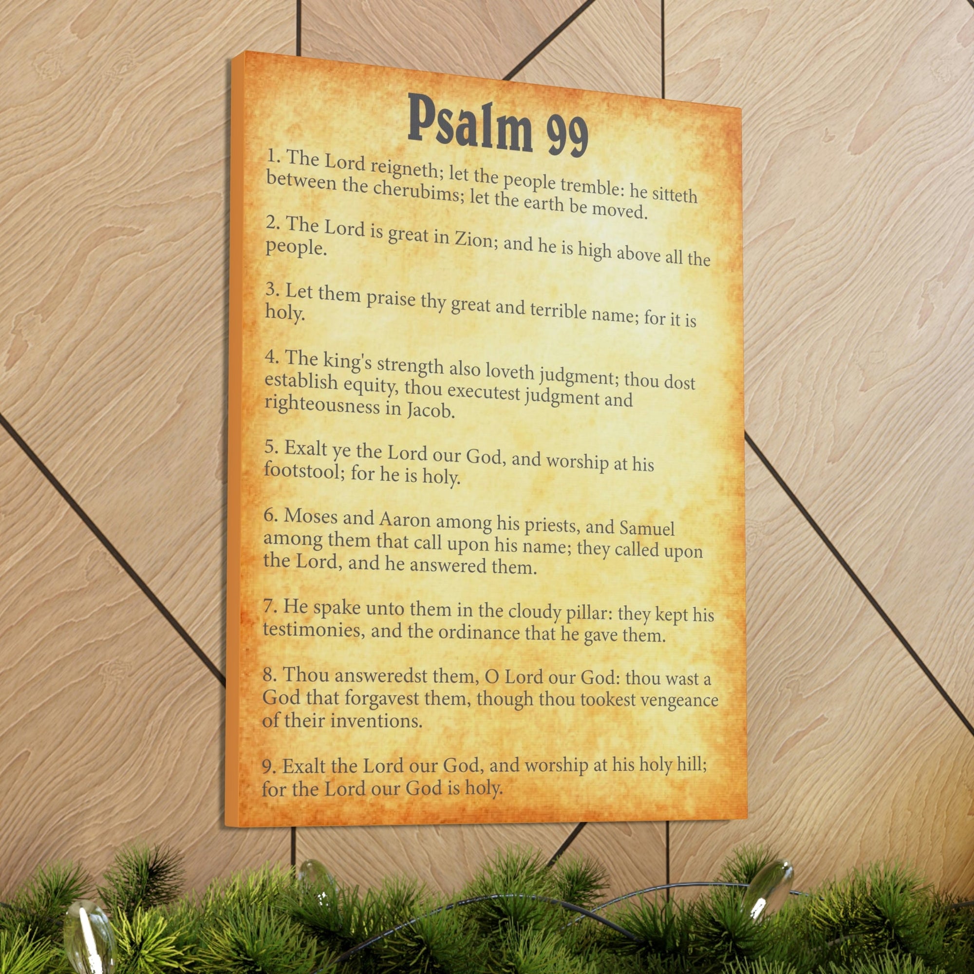 Scripture Walls Psalm 99 Chapter Gold Bible Canvas Christian Wall Art Ready to Hang Unframed-Express Your Love Gifts